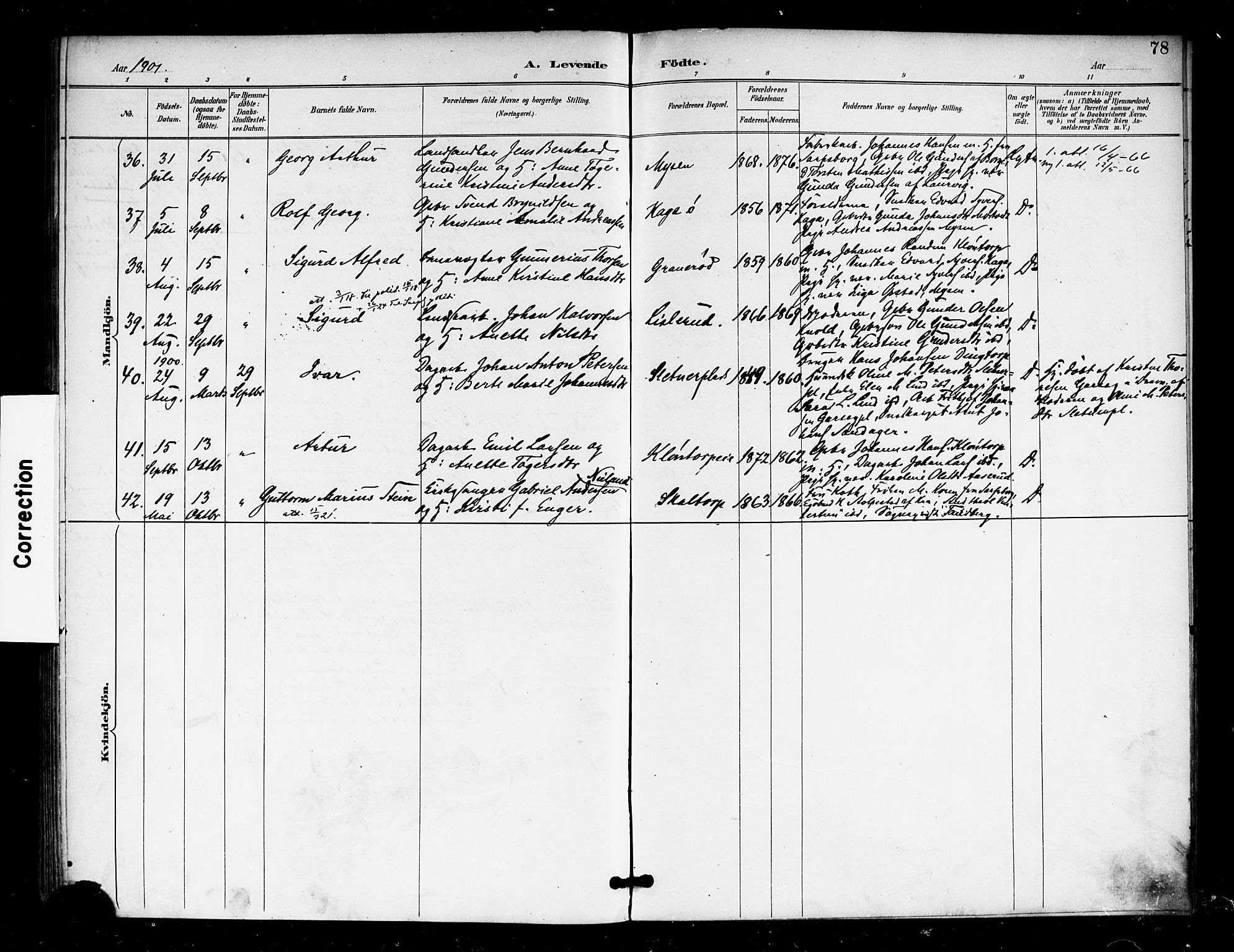 Eidsberg prestekontor Kirkebøker, AV/SAO-A-10905/F/Fa/L0013: Parish register (official) no. I 13, 1890-1901, p. 78