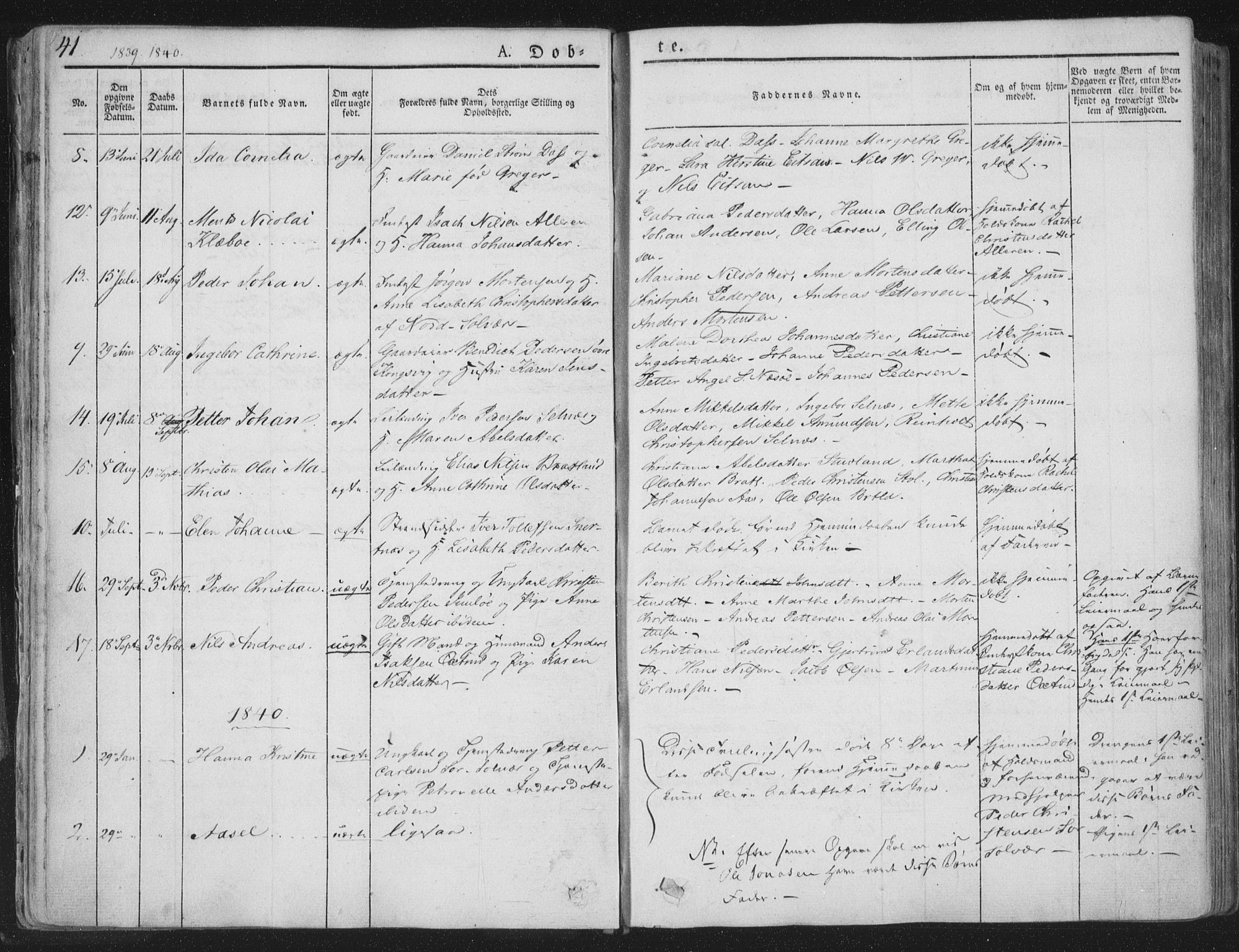 Ministerialprotokoller, klokkerbøker og fødselsregistre - Nordland, SAT/A-1459/839/L0565: Parish register (official) no. 839A02, 1825-1862, p. 41