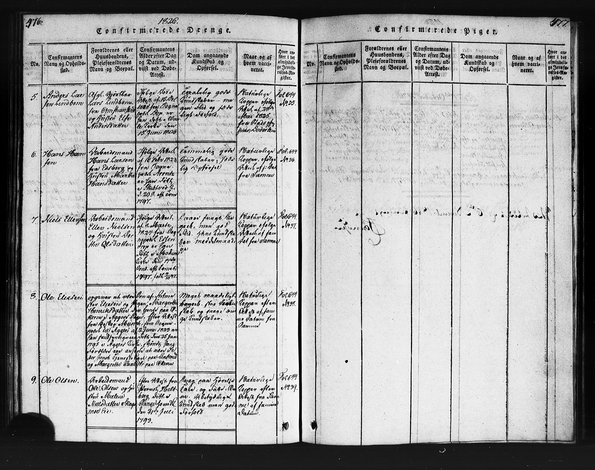 Kristiania tukthusprest Kirkebøker, AV/SAO-A-10881/F/Fa/L0002: Parish register (official) no. 2, 1817-1830, p. 476-477