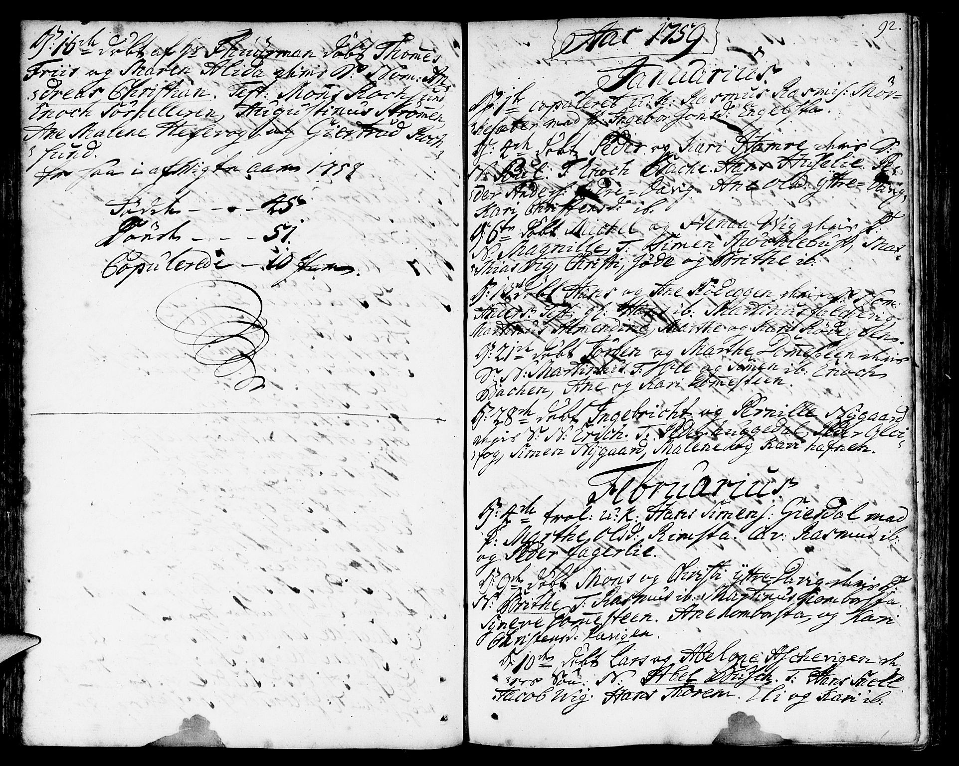 Davik sokneprestembete, SAB/A-79701/H/Haa/Haaa/L0002: Parish register (official) no. A 2, 1742-1816, p. 92