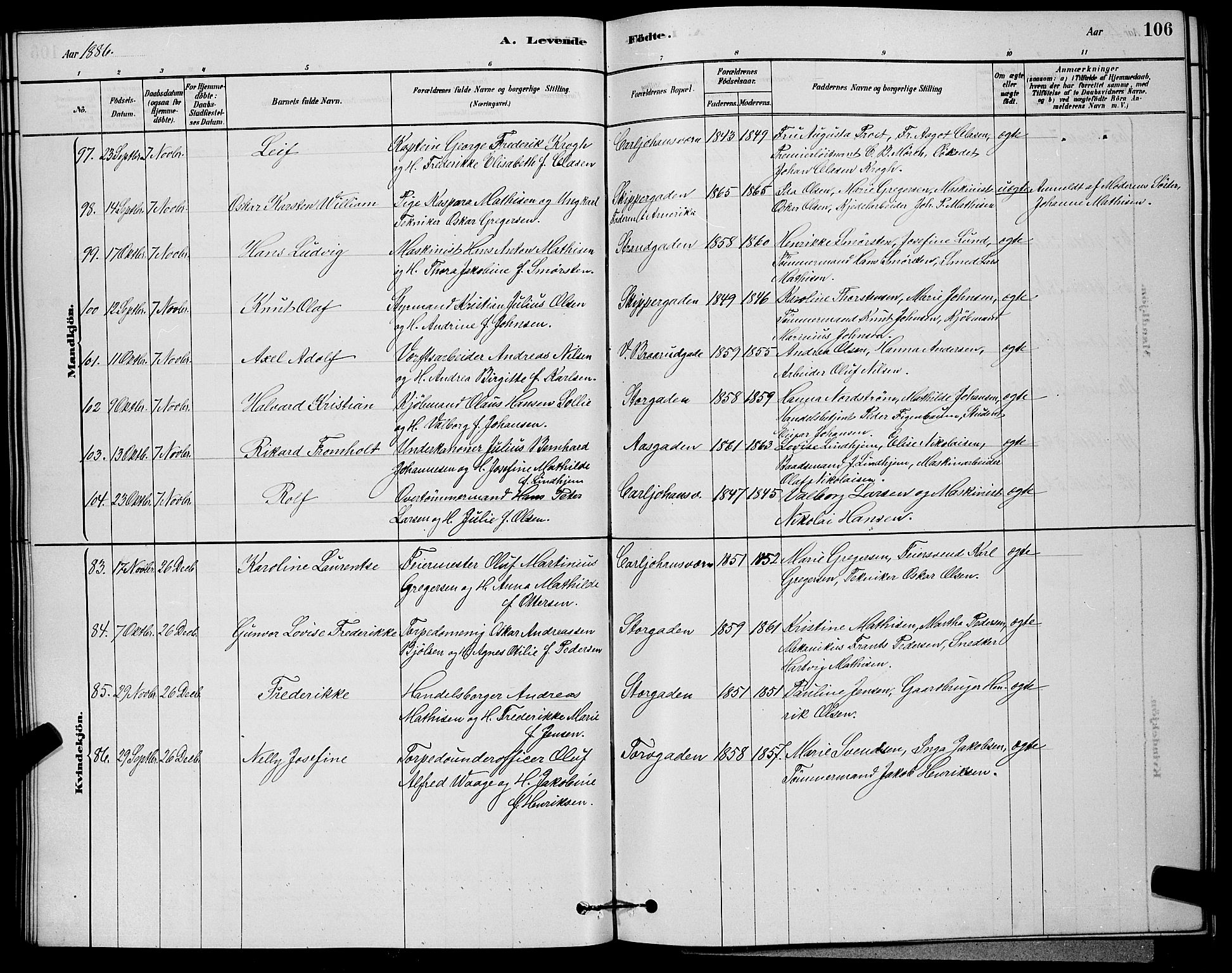 Horten kirkebøker, AV/SAKO-A-348/G/Ga/L0003: Parish register (copy) no. 4, 1878-1887, p. 106