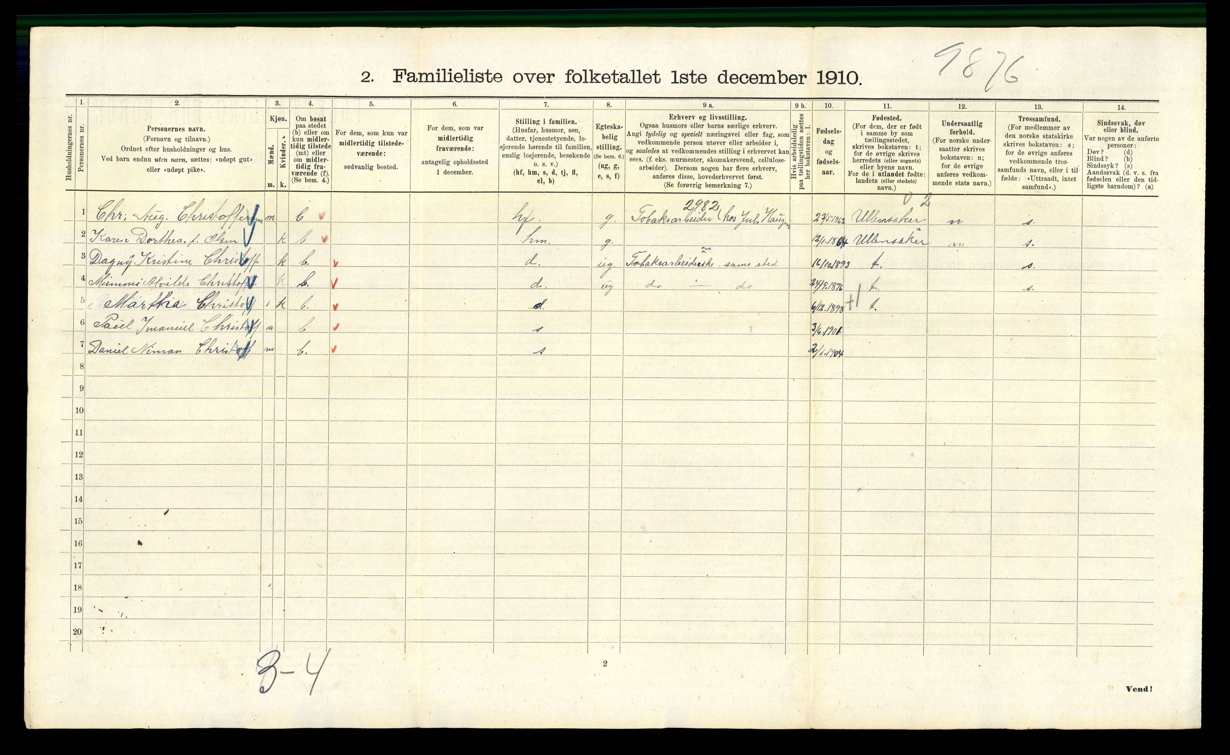 RA, 1910 census for Kristiania, 1910, p. 86188