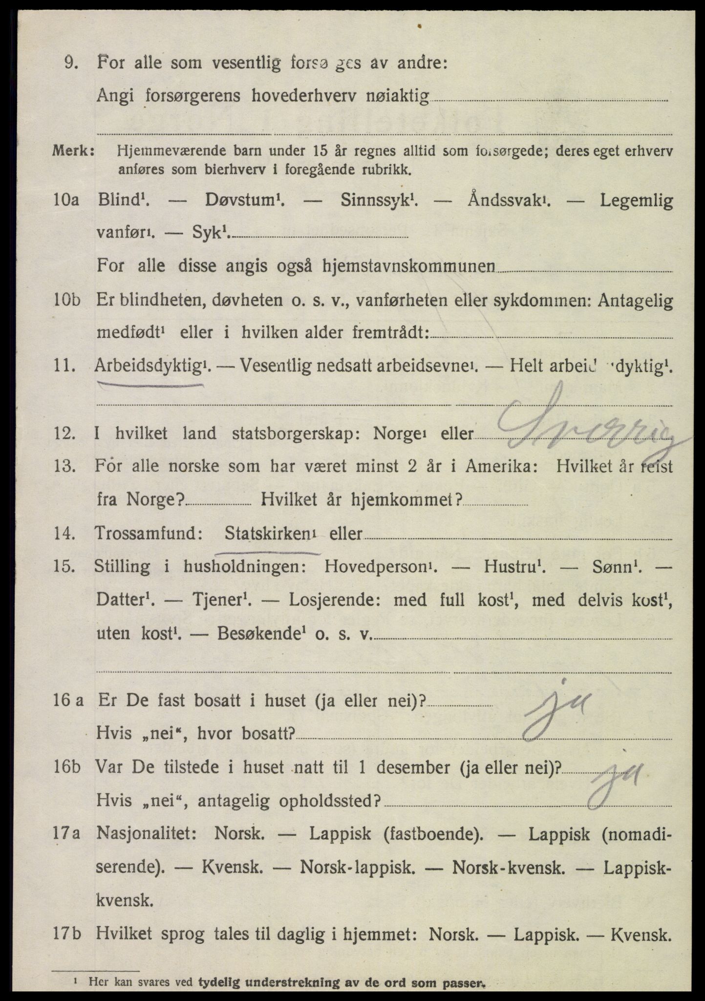 SAT, 1920 census for Sparbu, 1920, p. 6186