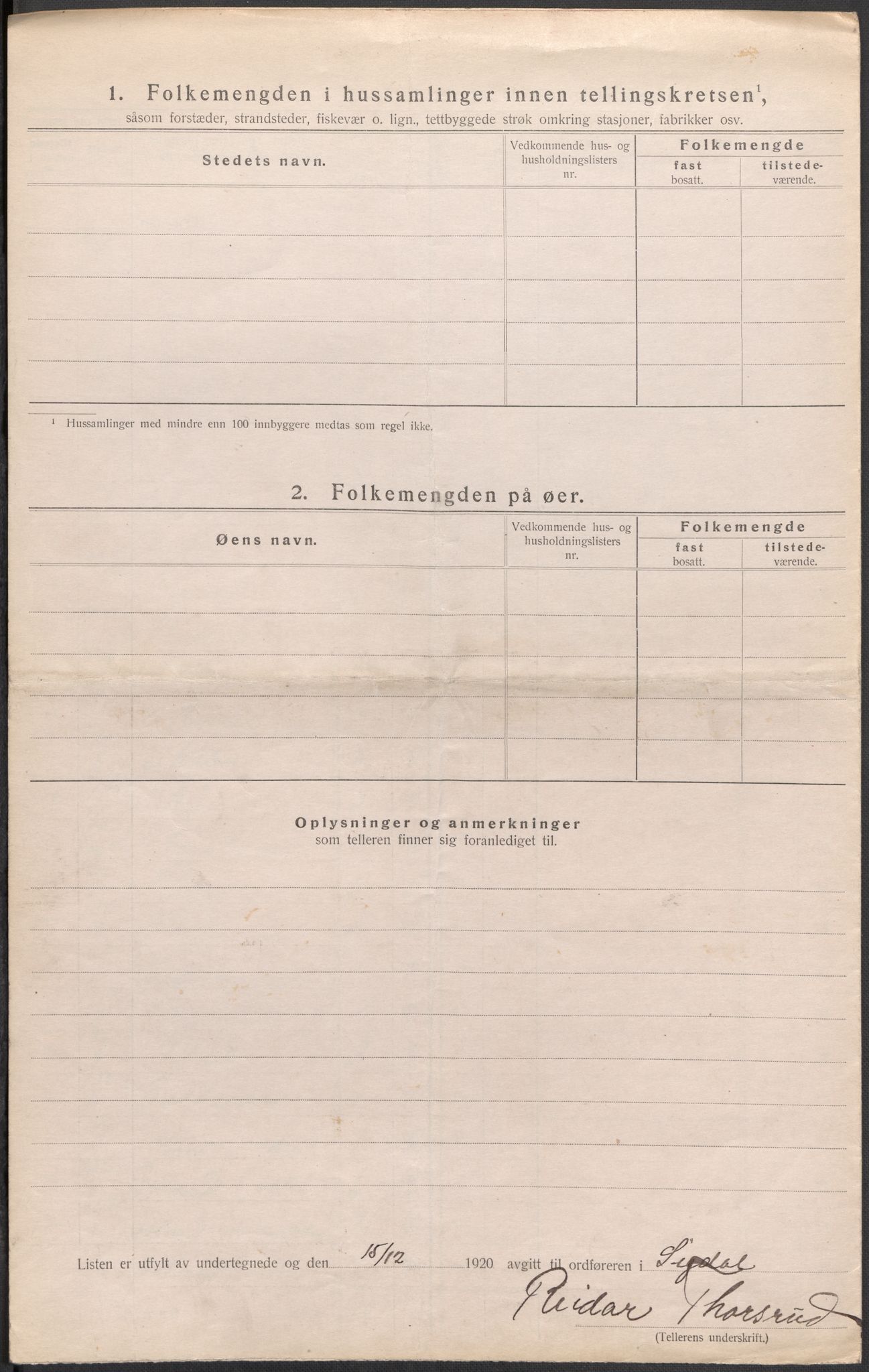 SAKO, 1920 census for Sigdal, 1920, p. 50