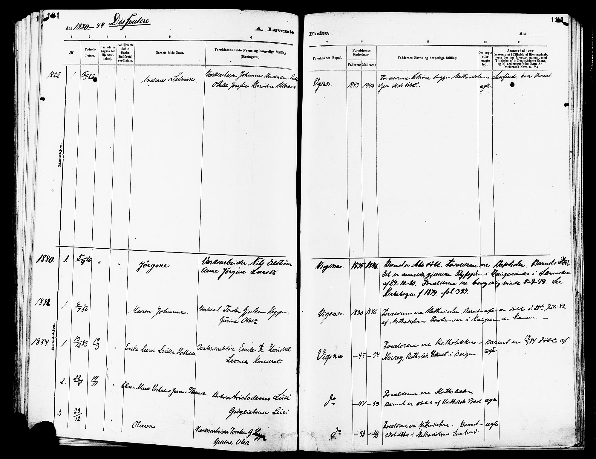 Avaldsnes sokneprestkontor, SAST/A -101851/H/Ha/Haa/L0014: Parish register (official) no. A 14, 1880-1889, p. 191