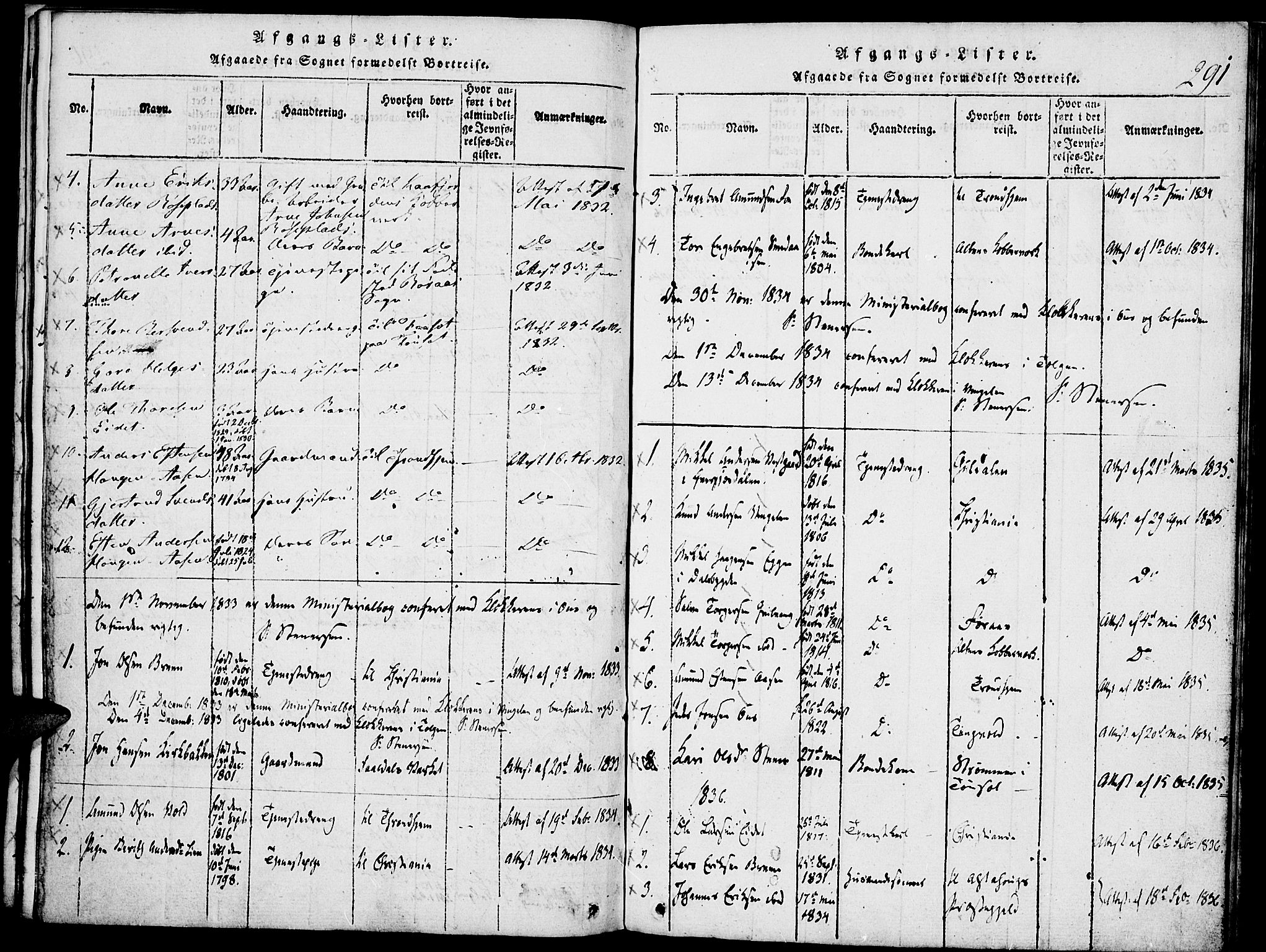 Tolga prestekontor, SAH/PREST-062/K/L0004: Parish register (official) no. 4, 1815-1836, p. 291
