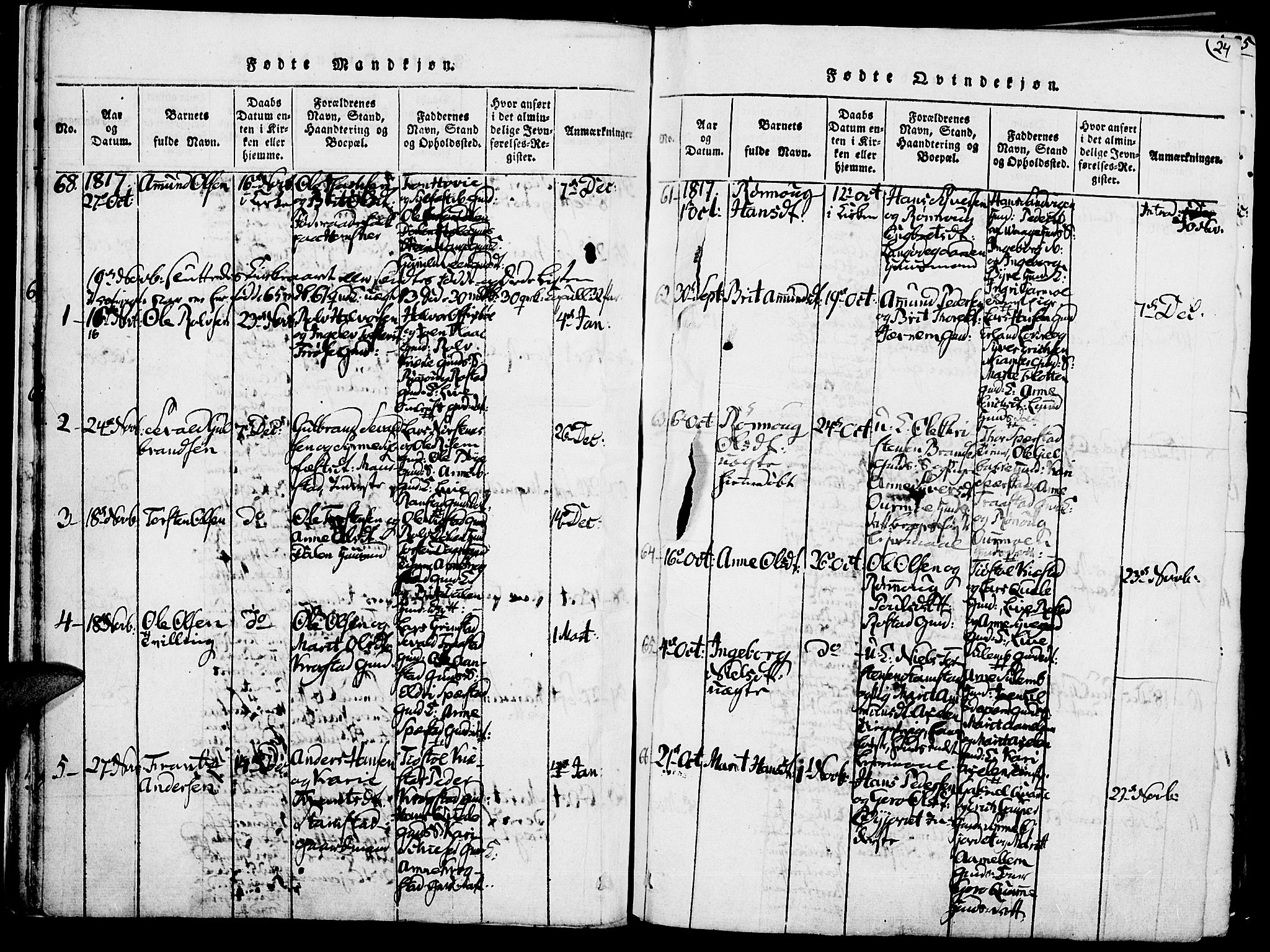 Lom prestekontor, SAH/PREST-070/K/L0004: Parish register (official) no. 4, 1815-1825, p. 24