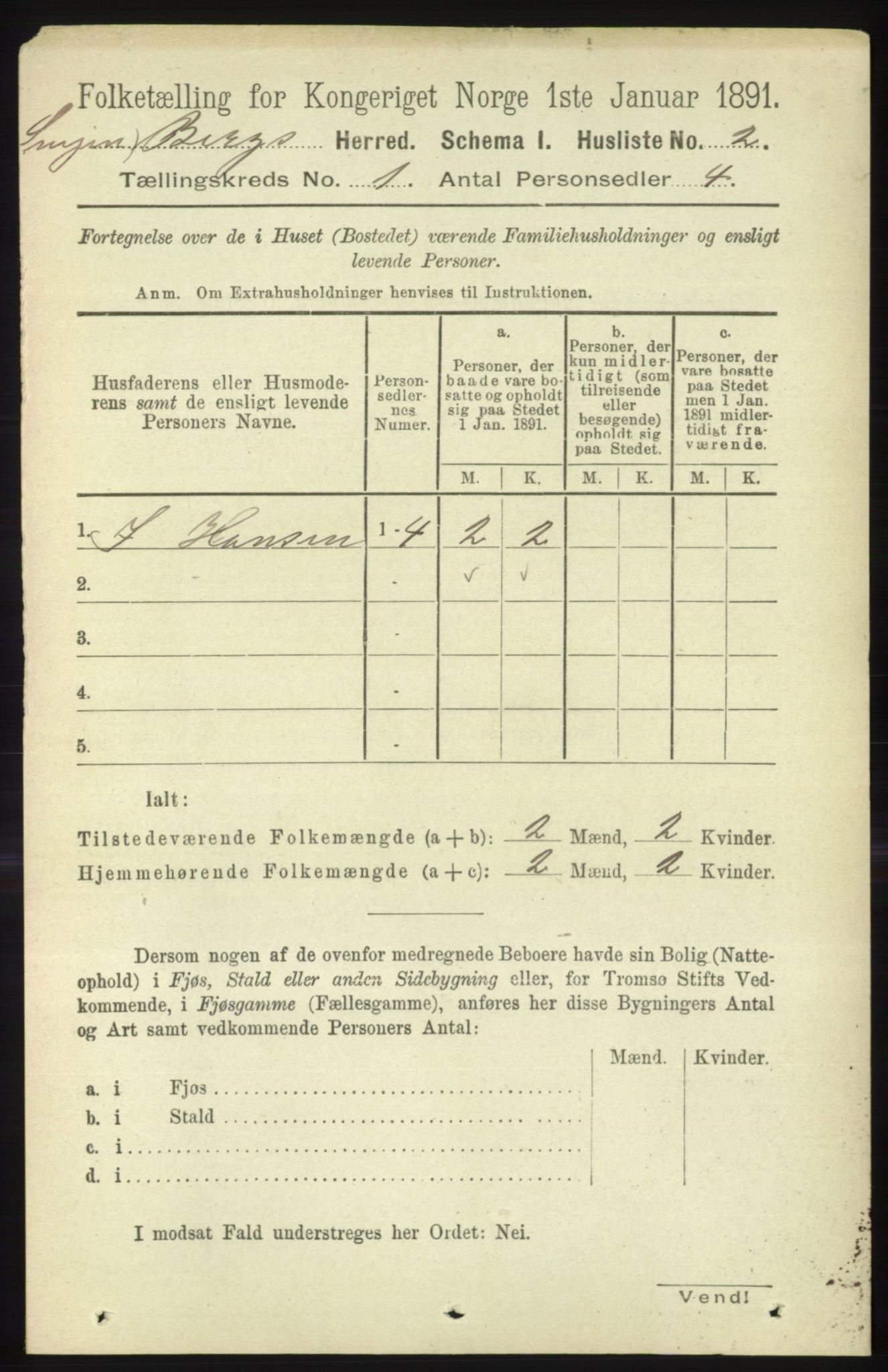 RA, 1891 census for 1929 Berg, 1891, p. 15