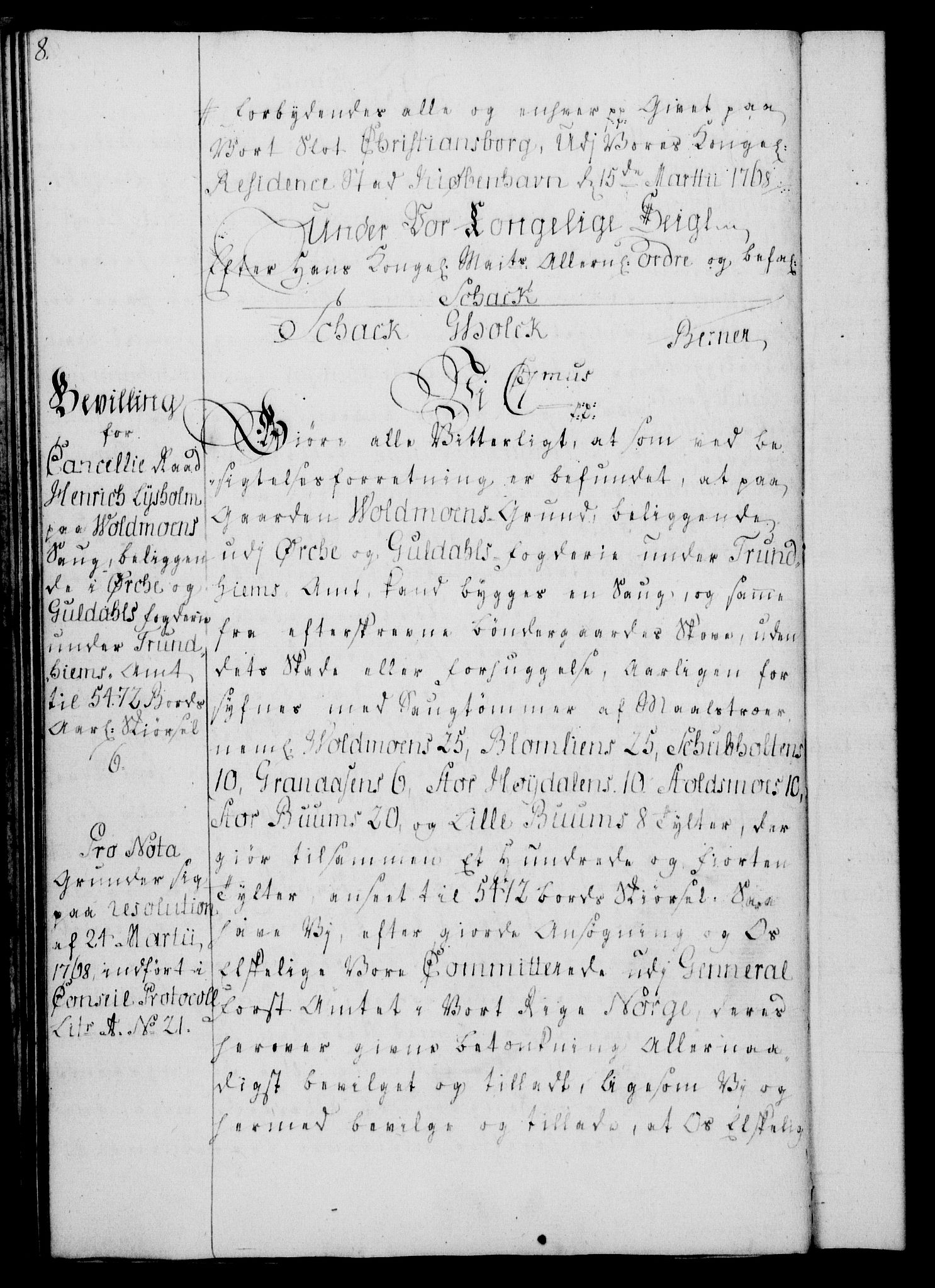 Rentekammeret, Kammerkanselliet, AV/RA-EA-3111/G/Gg/Gga/L0008: Norsk ekspedisjonsprotokoll med register (merket RK 53.8), 1768-1771, p. 8