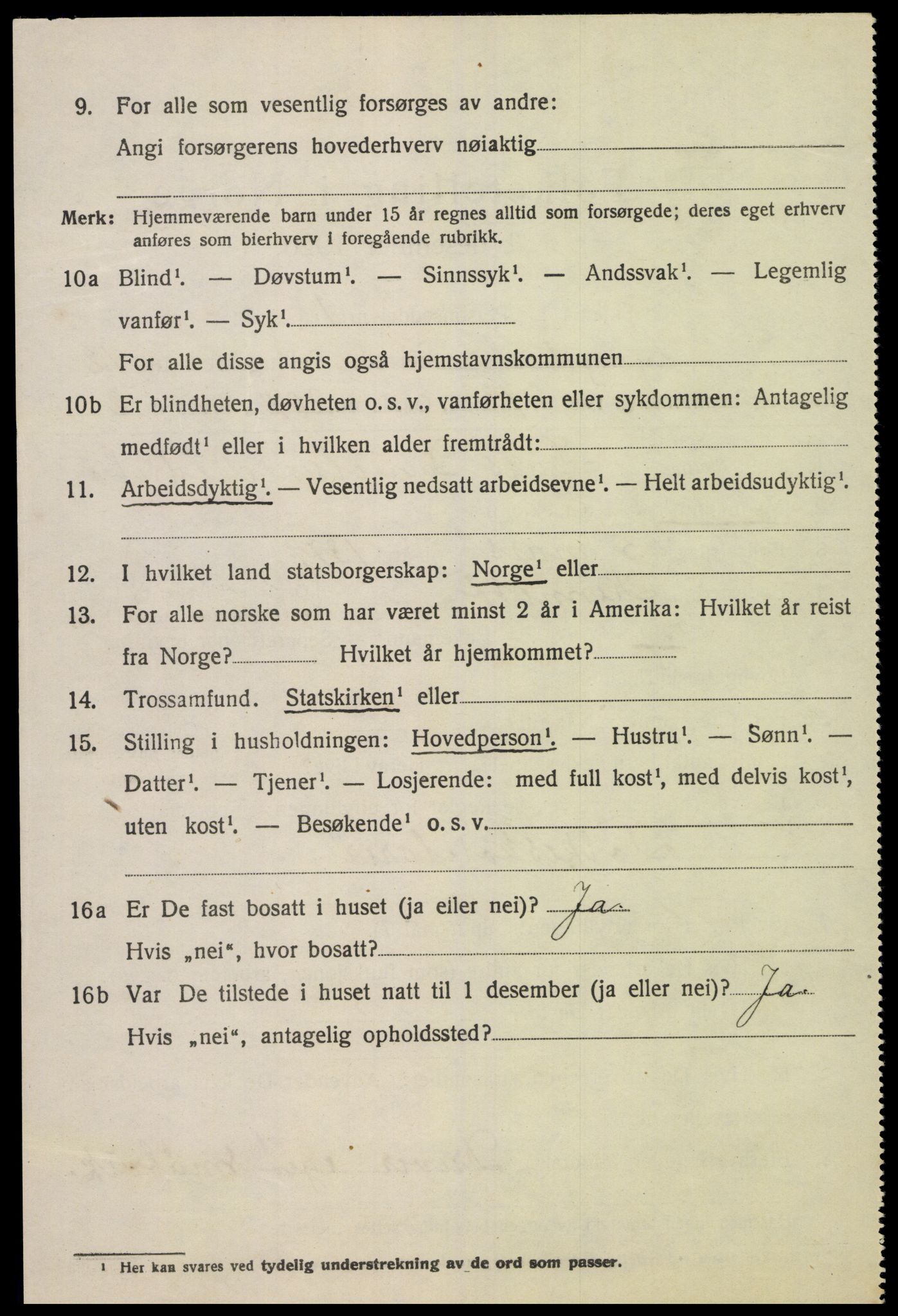 SAK, 1920 census for Lyngdal, 1920, p. 5574