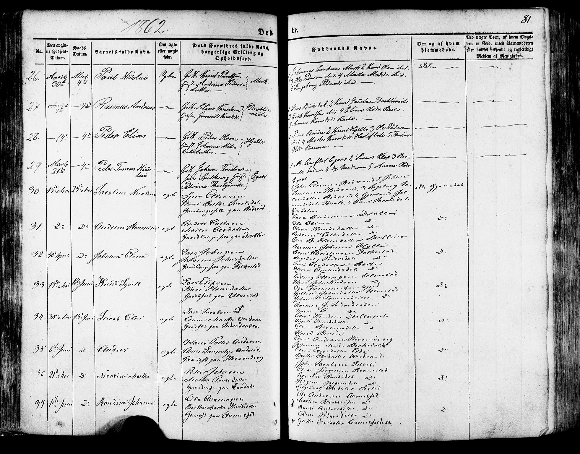 Ministerialprotokoller, klokkerbøker og fødselsregistre - Møre og Romsdal, SAT/A-1454/511/L0140: Parish register (official) no. 511A07, 1851-1878, p. 81