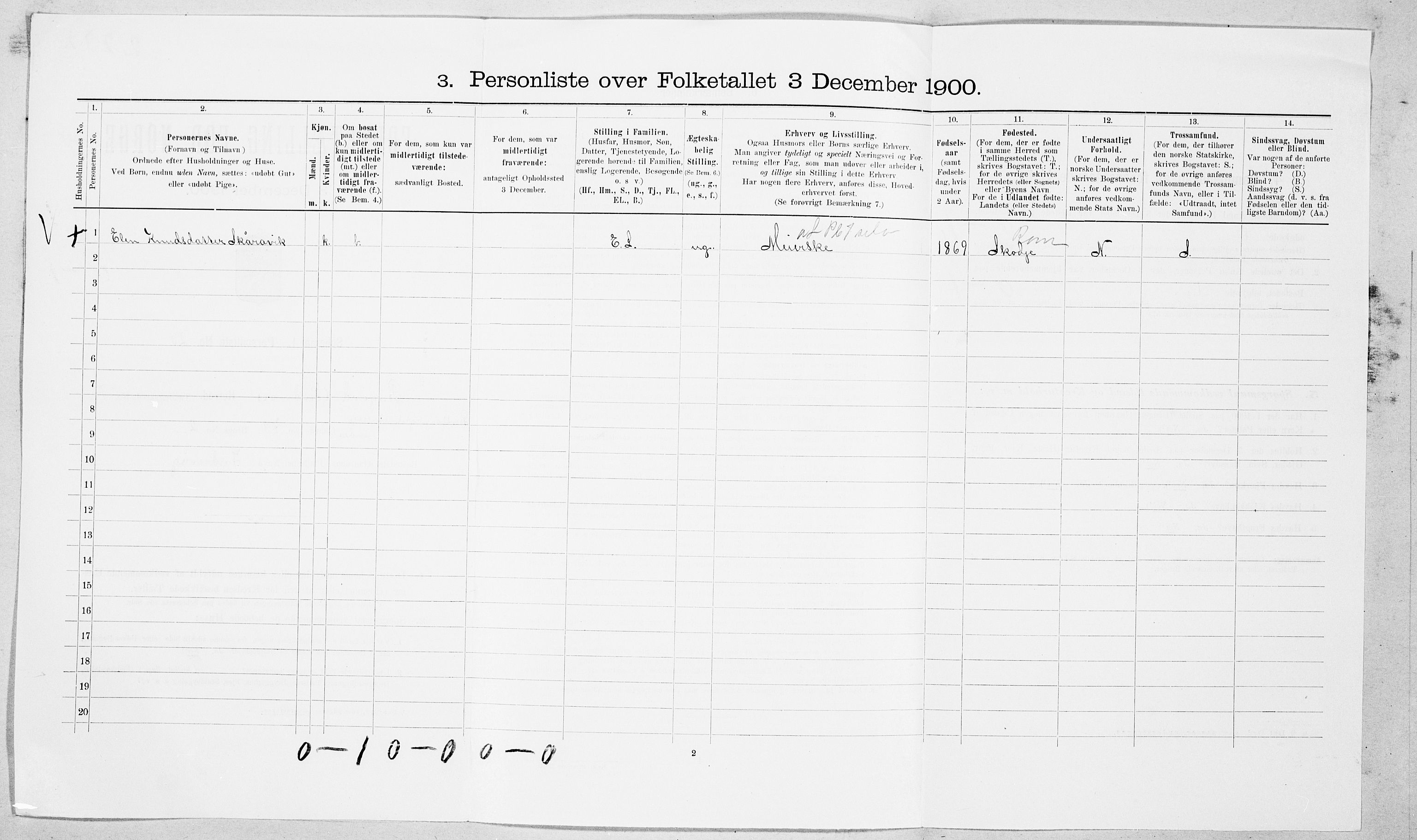 SAT, 1900 census for Borgund, 1900, p. 802