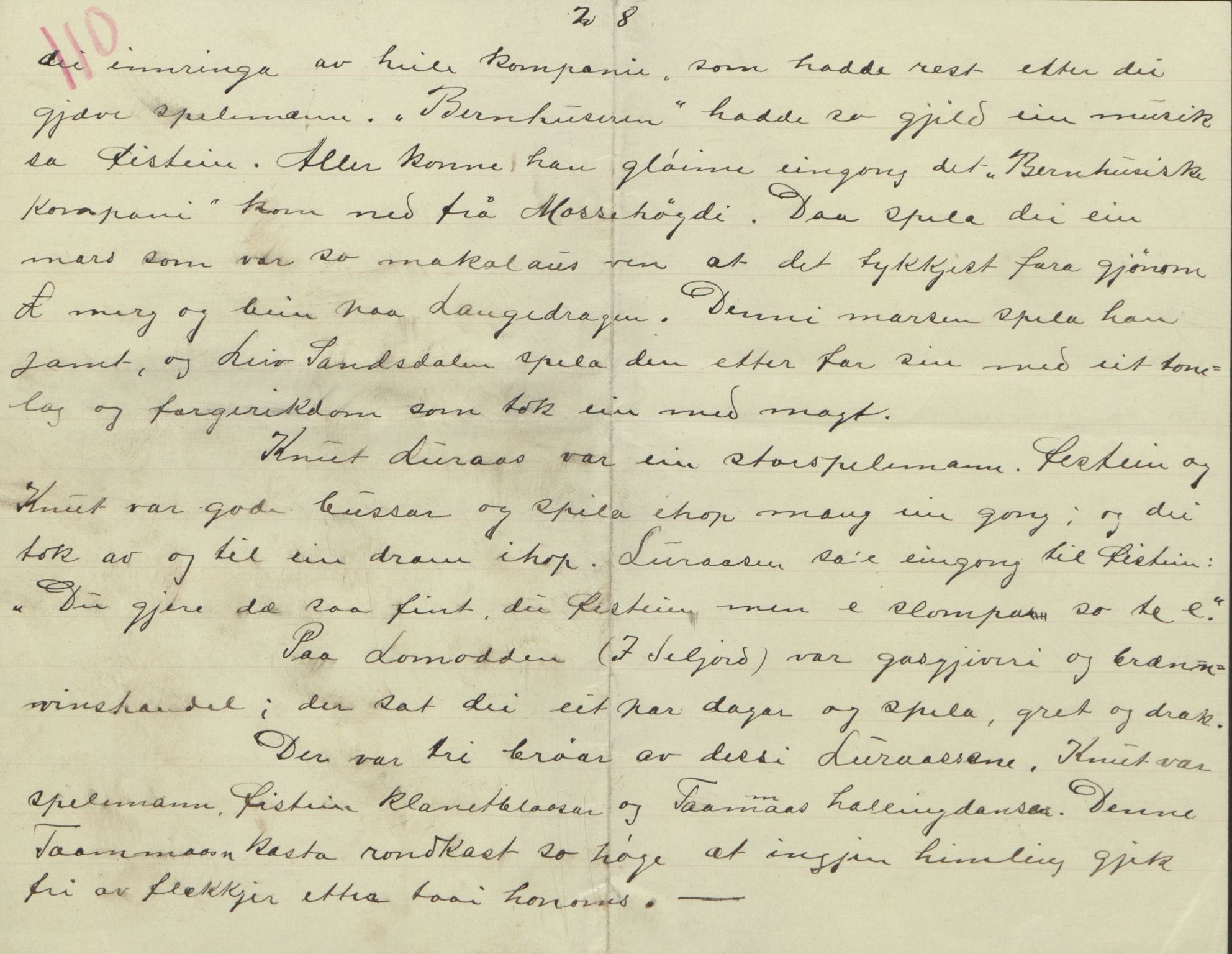 Rikard Berge, TEMU/TGM-A-1003/F/L0004/0053: 101-159 / 157 Manuskript, notatar, brev o.a. Nokre leiker, manuskript, 1906-1908, p. 110