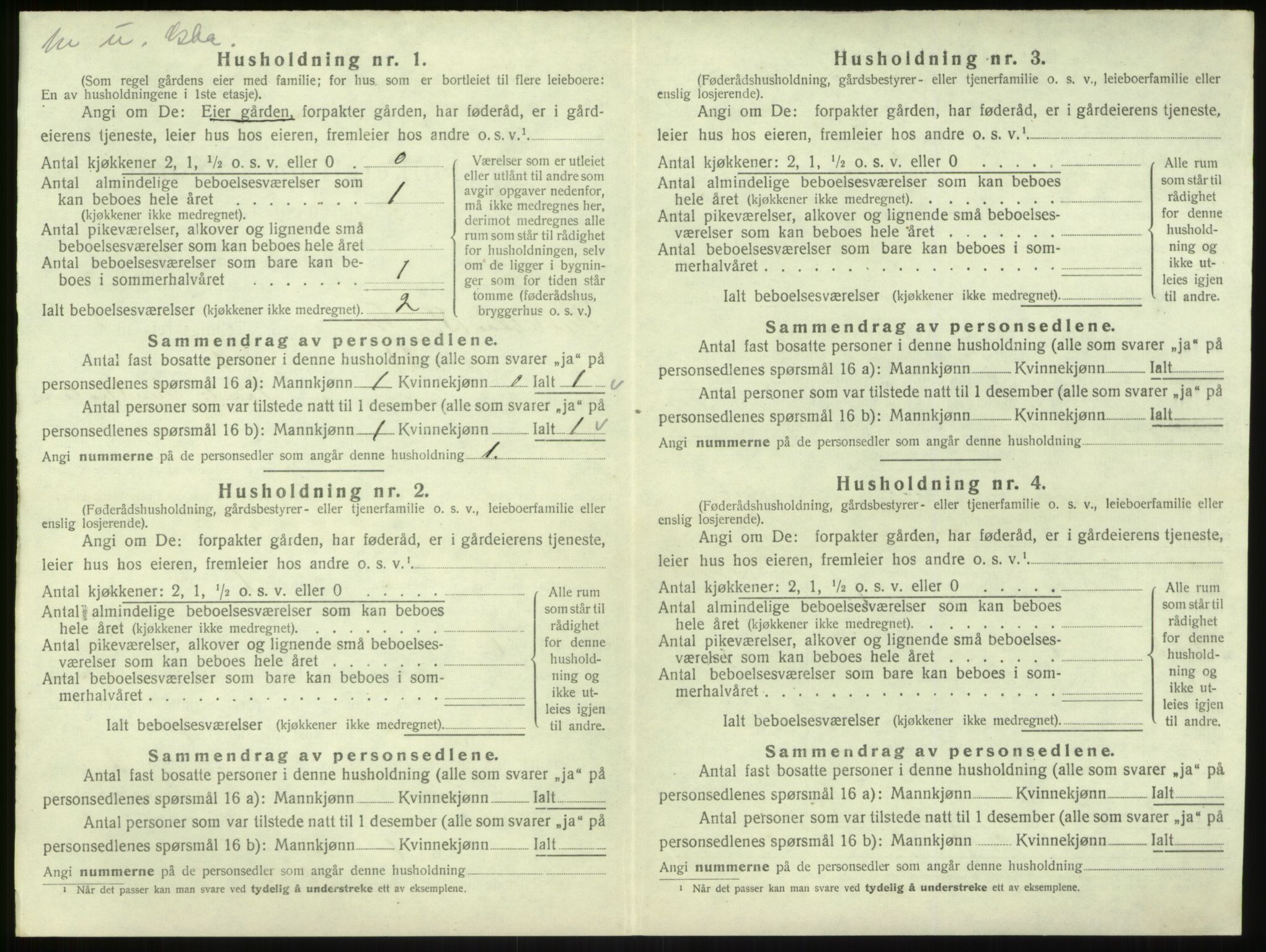 SAB, 1920 census for Hyllestad, 1920, p. 177