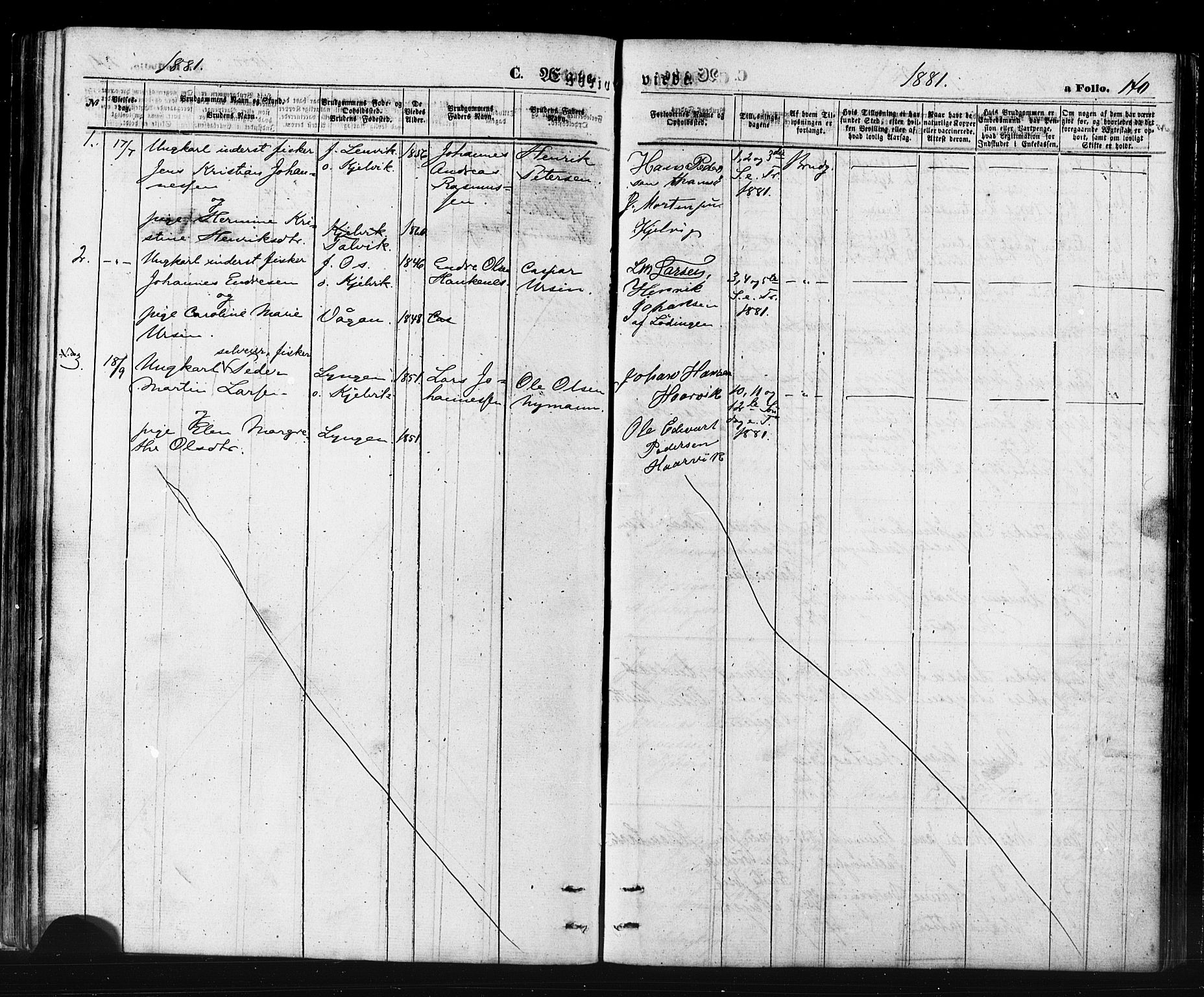 Måsøy sokneprestkontor, SATØ/S-1348/H/Ha/L0006kirke: Parish register (official) no. 6, 1861-1886, p. 140