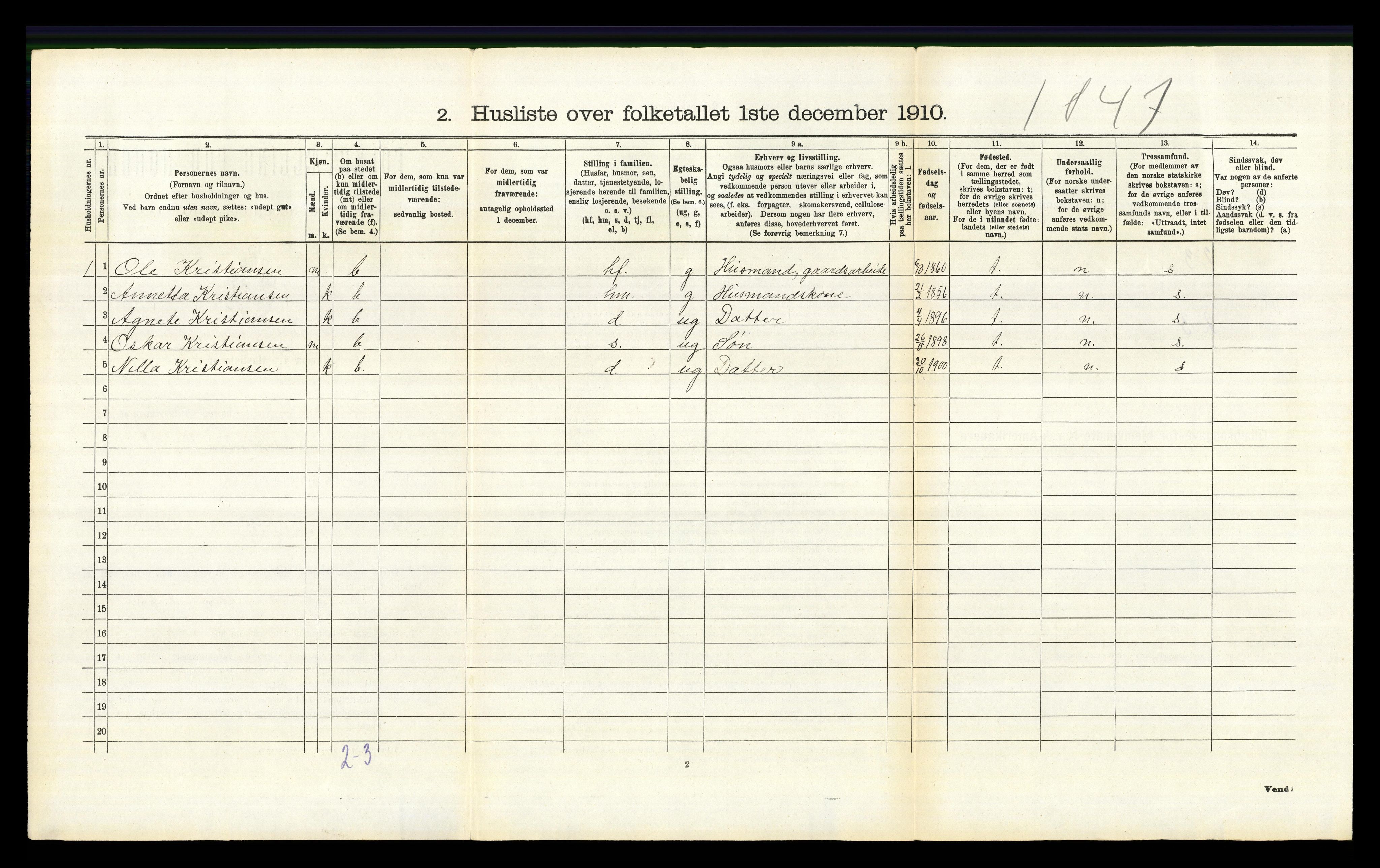 RA, 1910 census for Fåberg, 1910, p. 705