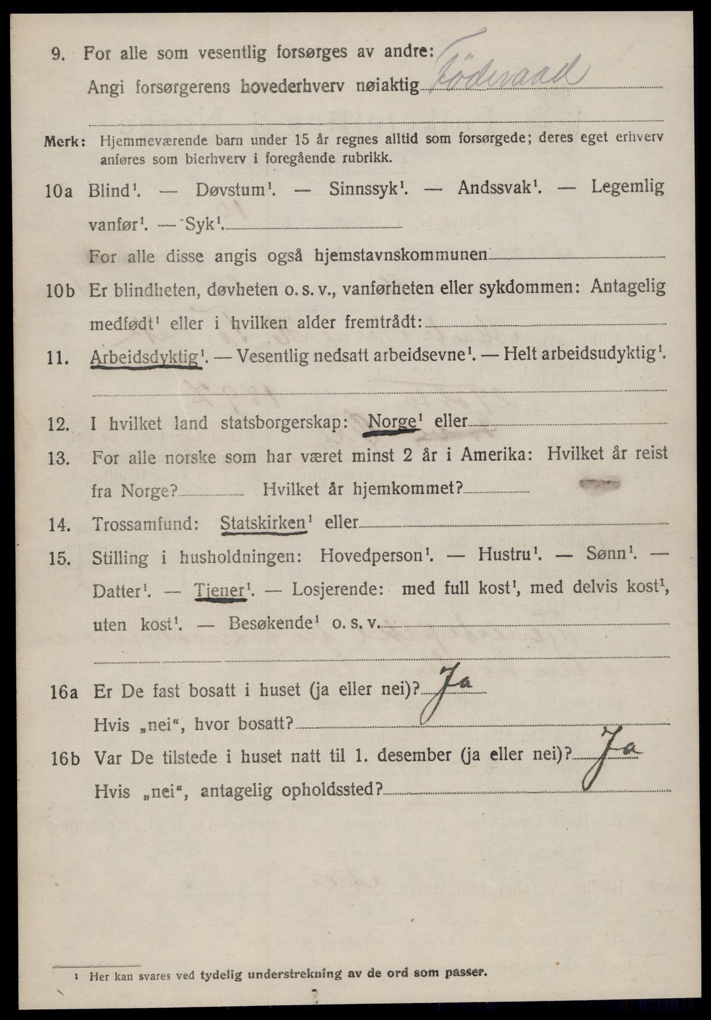 SAT, 1920 census for Straumsnes, 1920, p. 1526