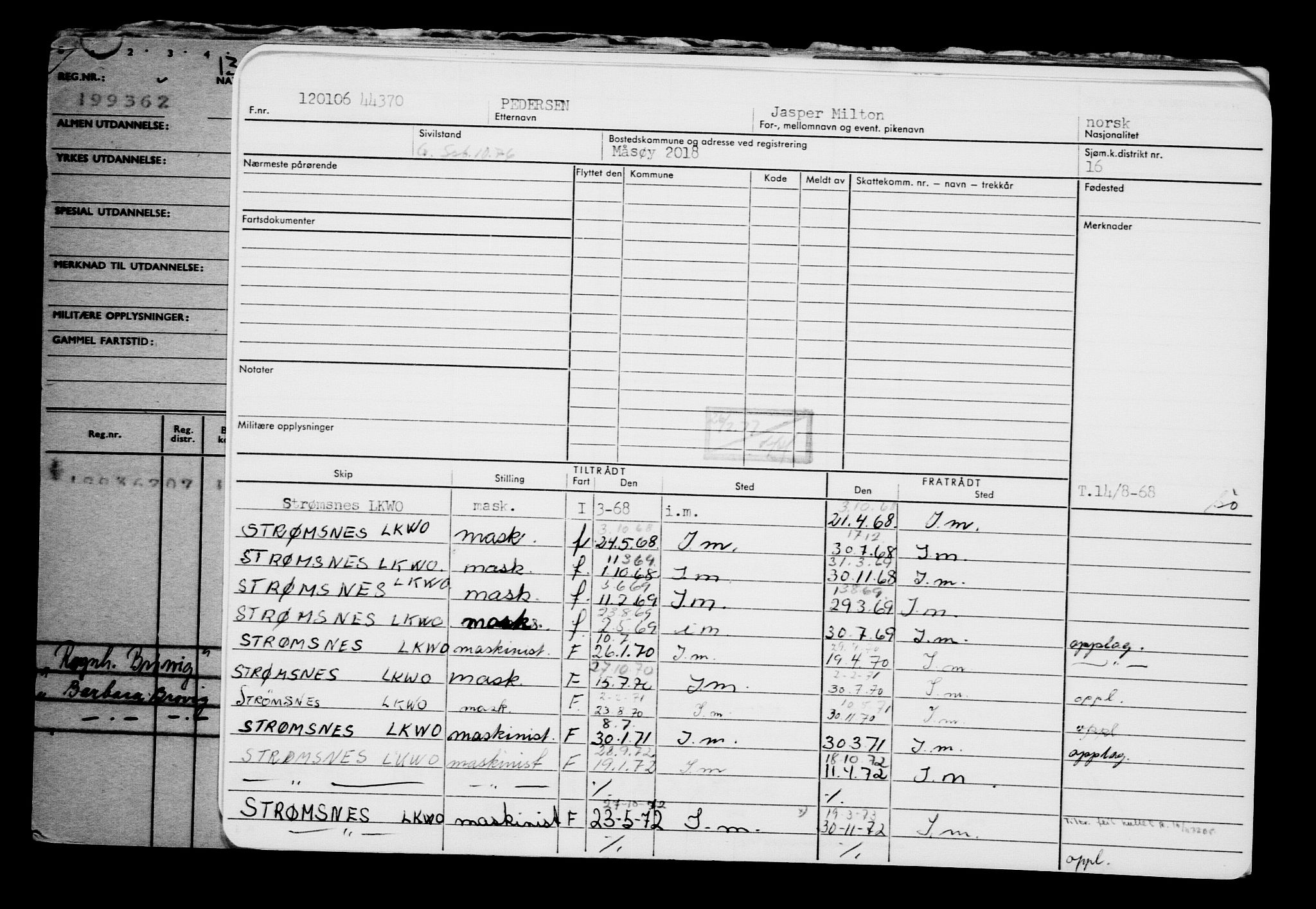 Direktoratet for sjømenn, AV/RA-S-3545/G/Gb/L0063: Hovedkort, 1906, p. 109