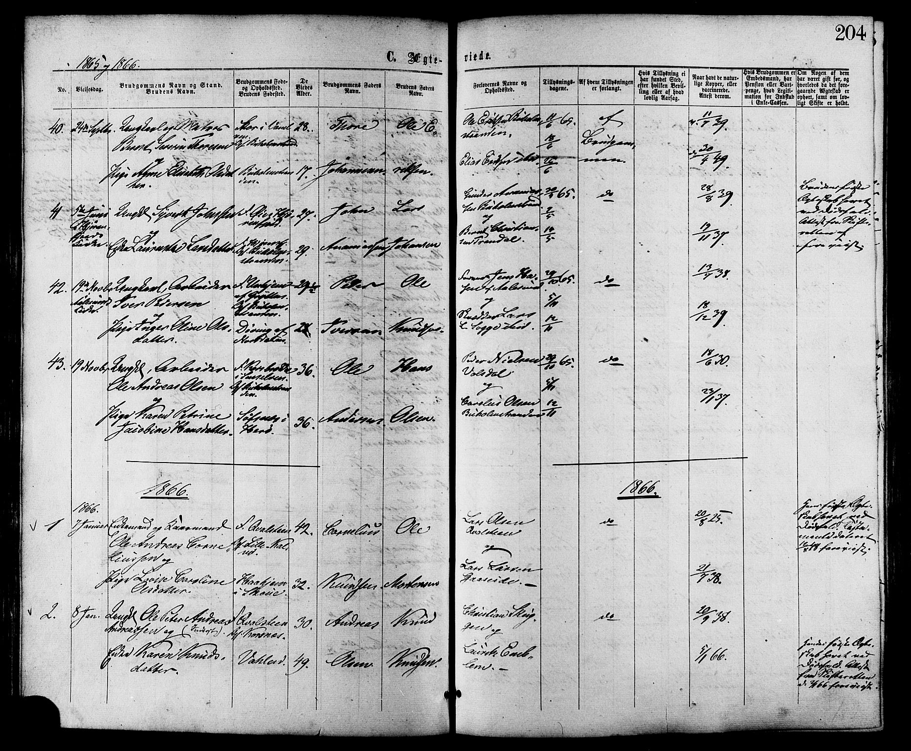 Ministerialprotokoller, klokkerbøker og fødselsregistre - Møre og Romsdal, AV/SAT-A-1454/528/L0399: Parish register (official) no. 528A10, 1864-1879, p. 204