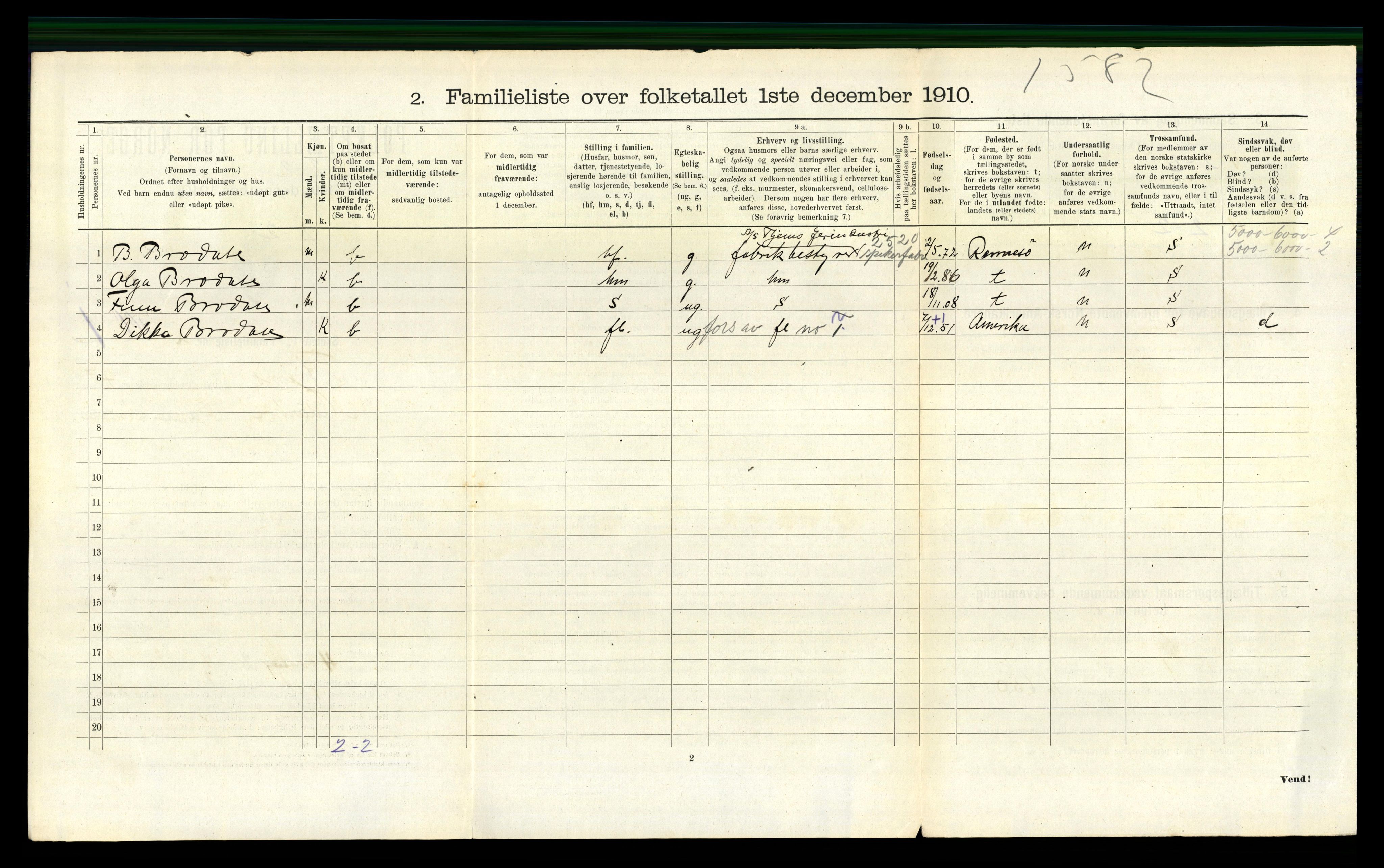 RA, 1910 census for Trondheim, 1910, p. 1412