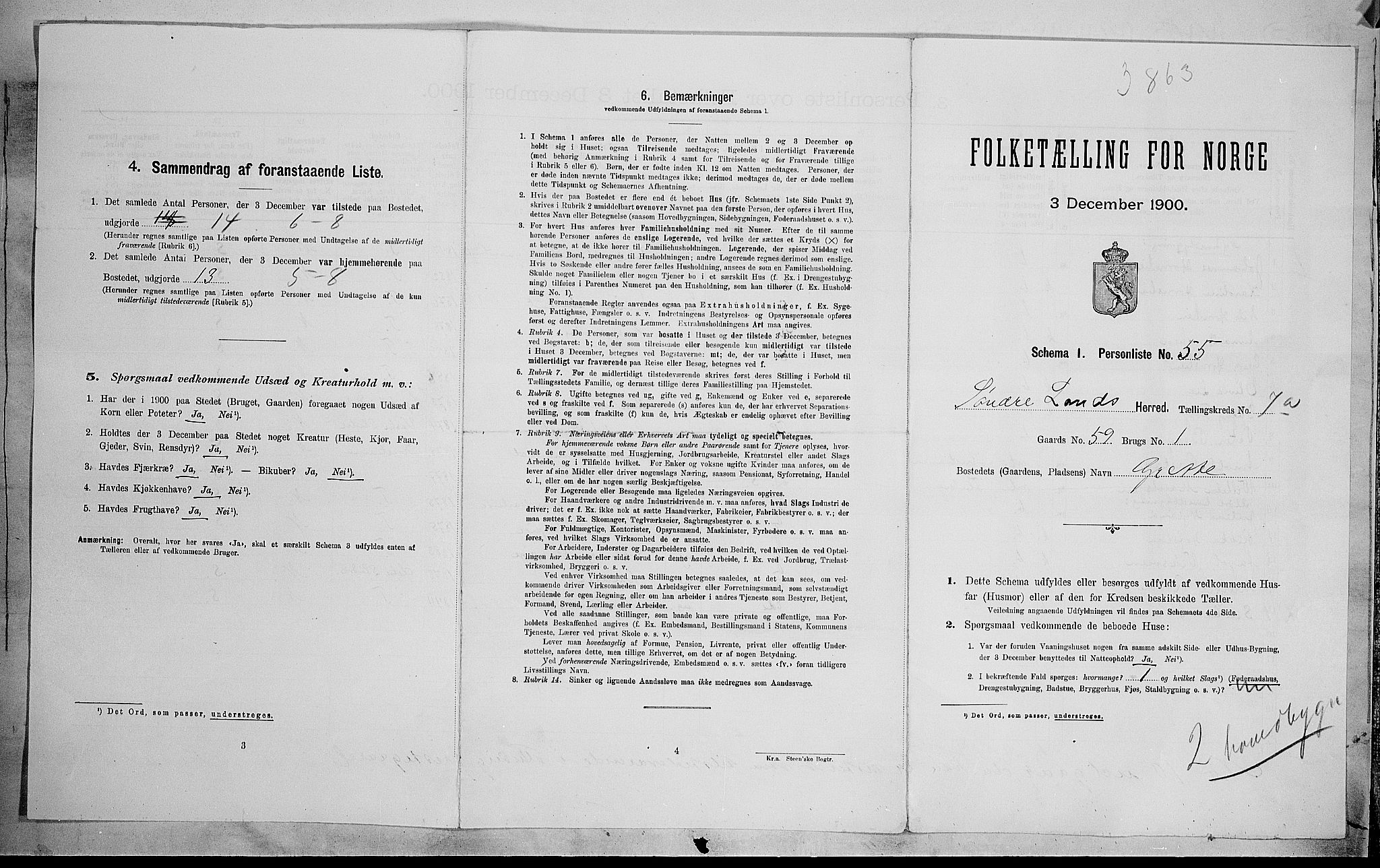 SAH, 1900 census for Søndre Land, 1900, p. 967