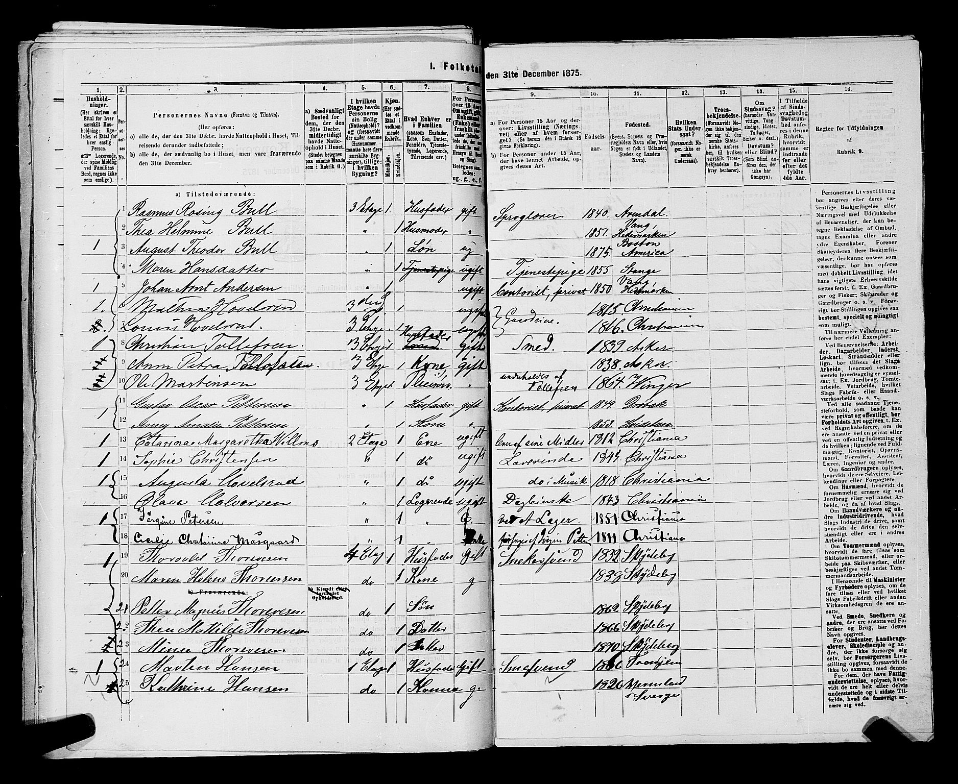 RA, 1875 census for 0301 Kristiania, 1875, p. 6934