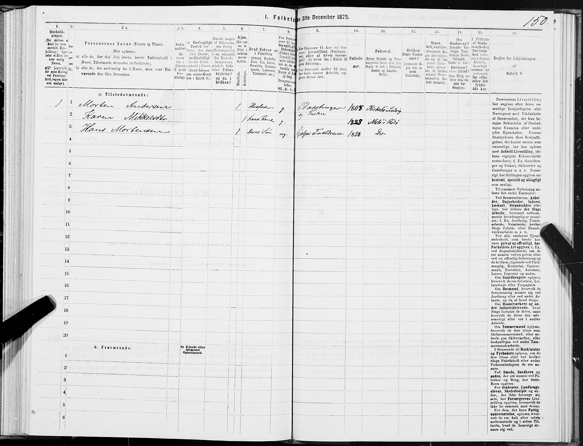 SAT, 1875 census for 1836P Rødøy, 1875, p. 5150