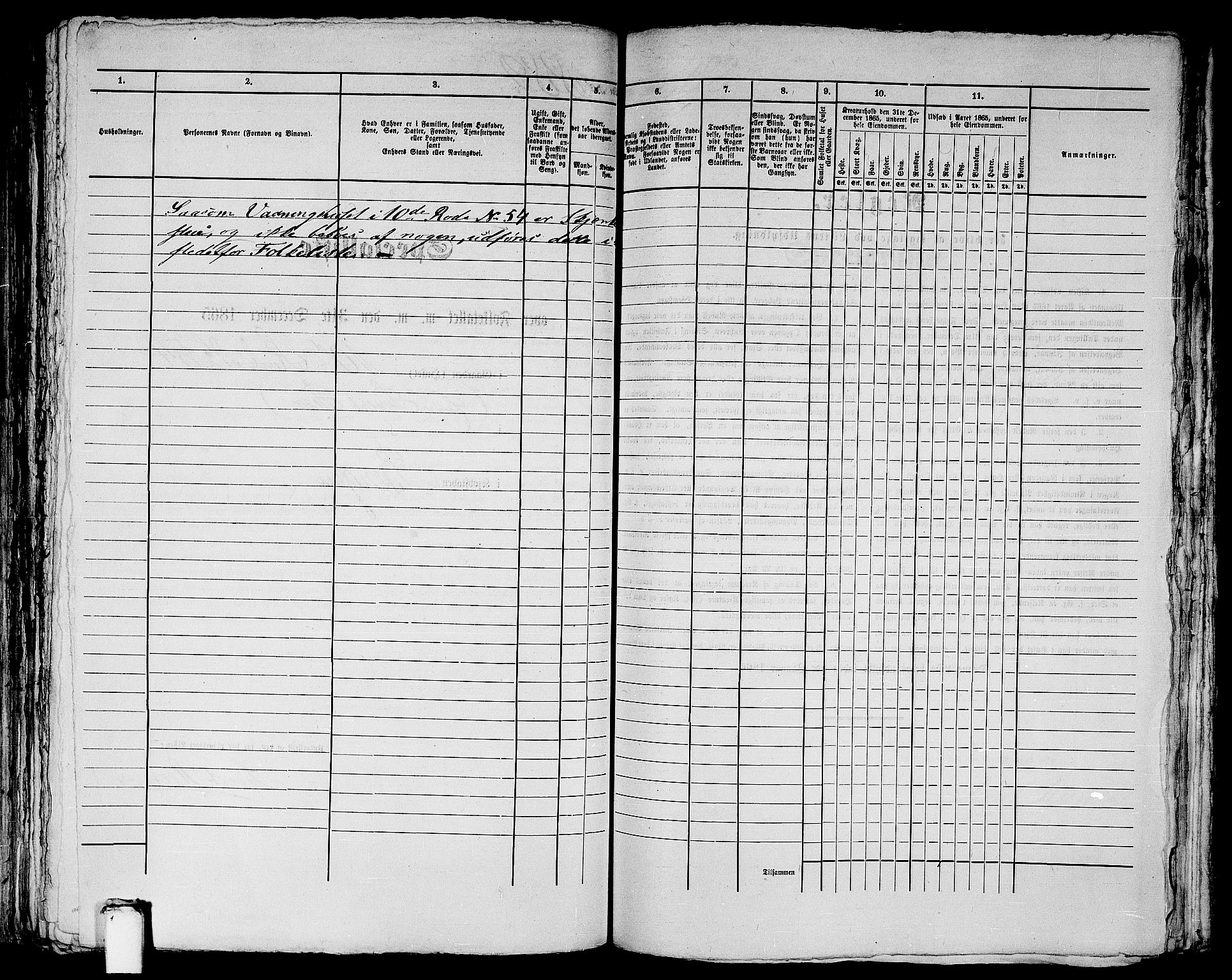 RA, 1865 census for Bergen, 1865, p. 1826