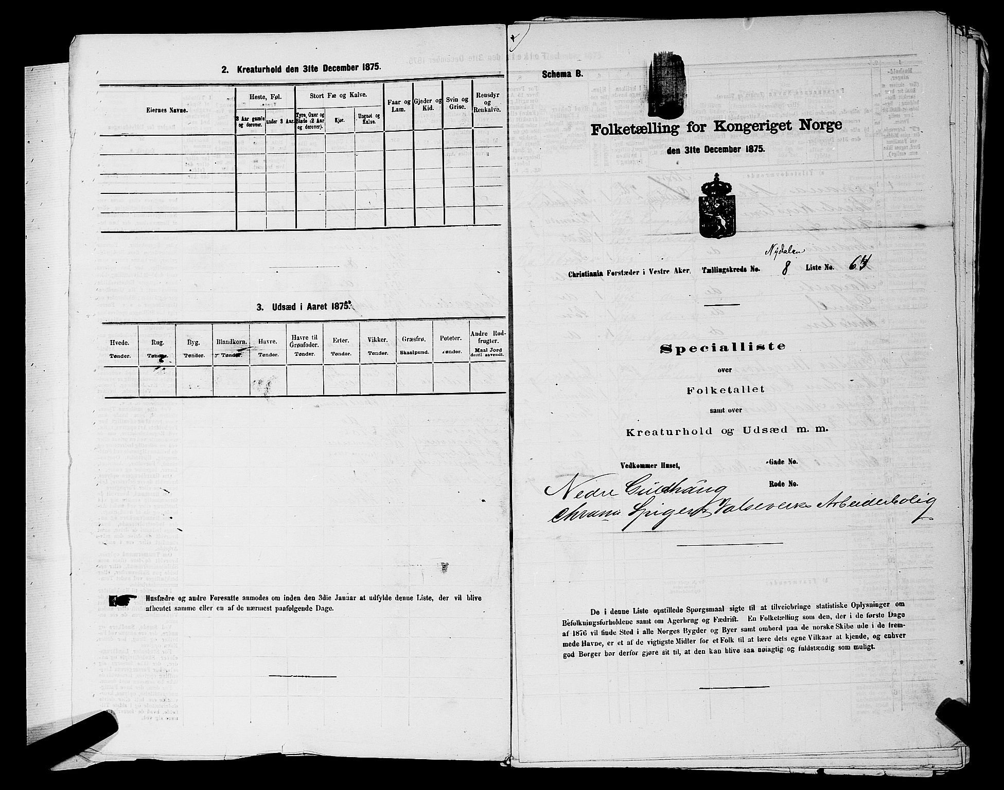 RA, 1875 census for 0218aP Vestre Aker, 1875, p. 1344