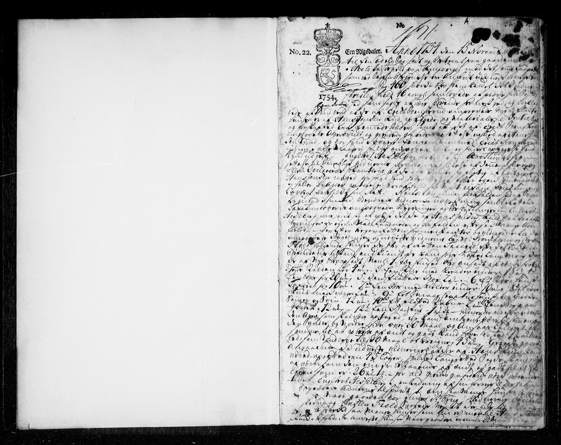 Ringerike og Hallingdal sorenskriveri, SAKO/A-81/F/Fa/Fac/L0004: Tingbok - Ringerike, 1754-1756, p. 1