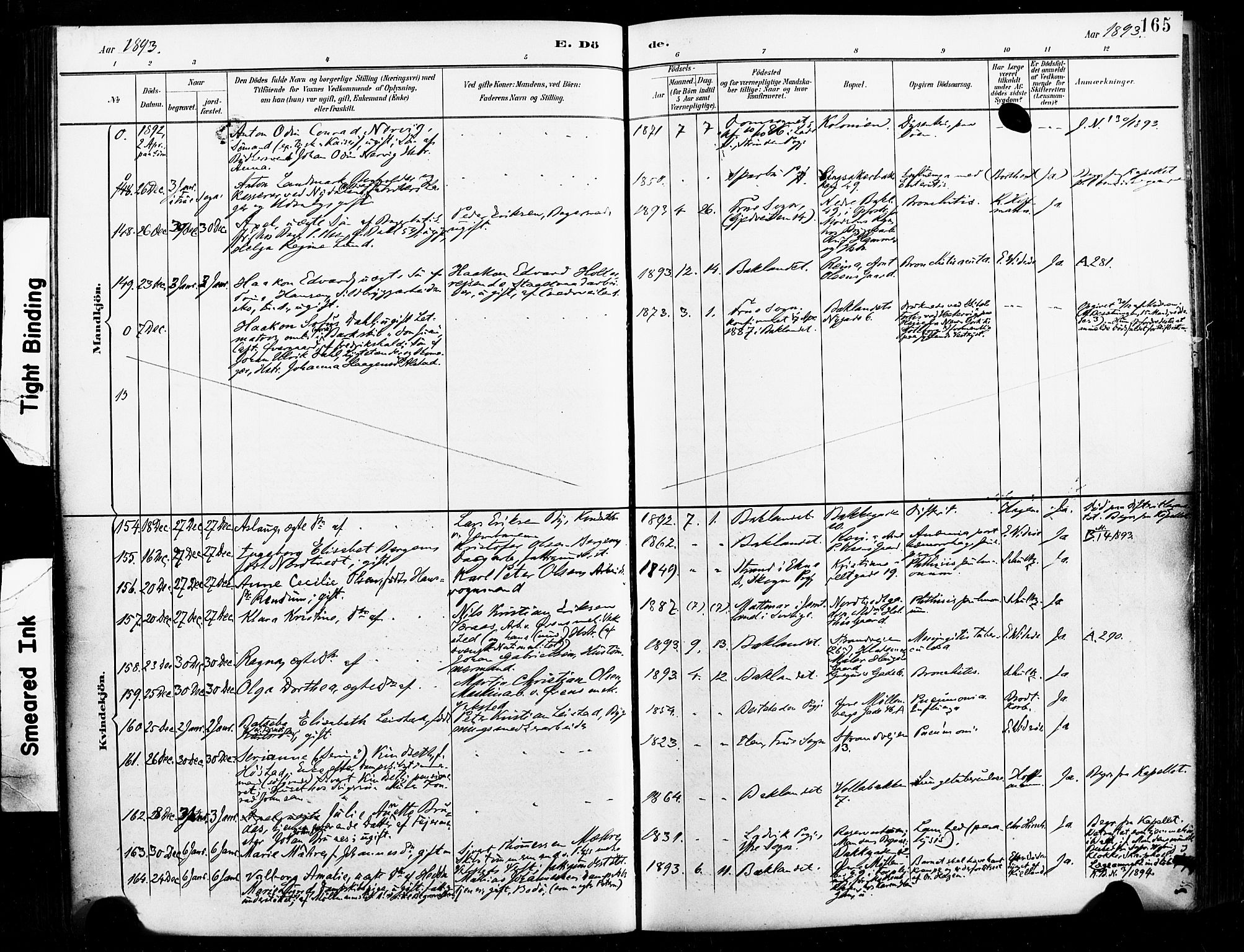 Ministerialprotokoller, klokkerbøker og fødselsregistre - Sør-Trøndelag, AV/SAT-A-1456/604/L0198: Parish register (official) no. 604A19, 1893-1900, p. 165