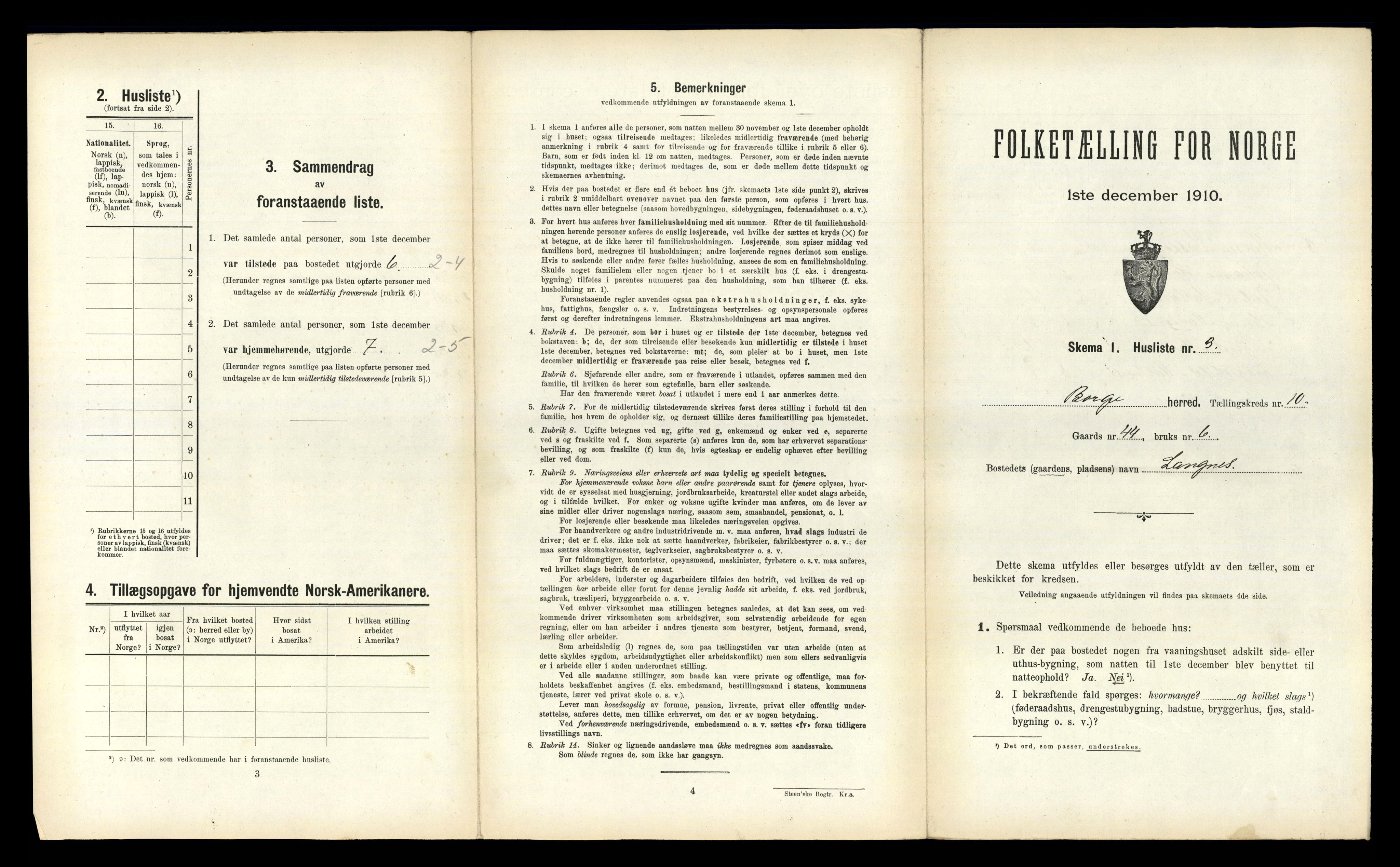 RA, 1910 census for Borge, 1910, p. 999