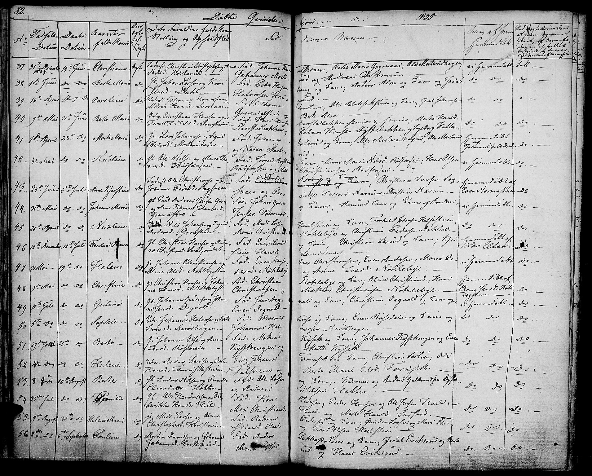 Vestre Toten prestekontor, SAH/PREST-108/H/Ha/Haa/L0002: Parish register (official) no. 2, 1825-1837, p. 82