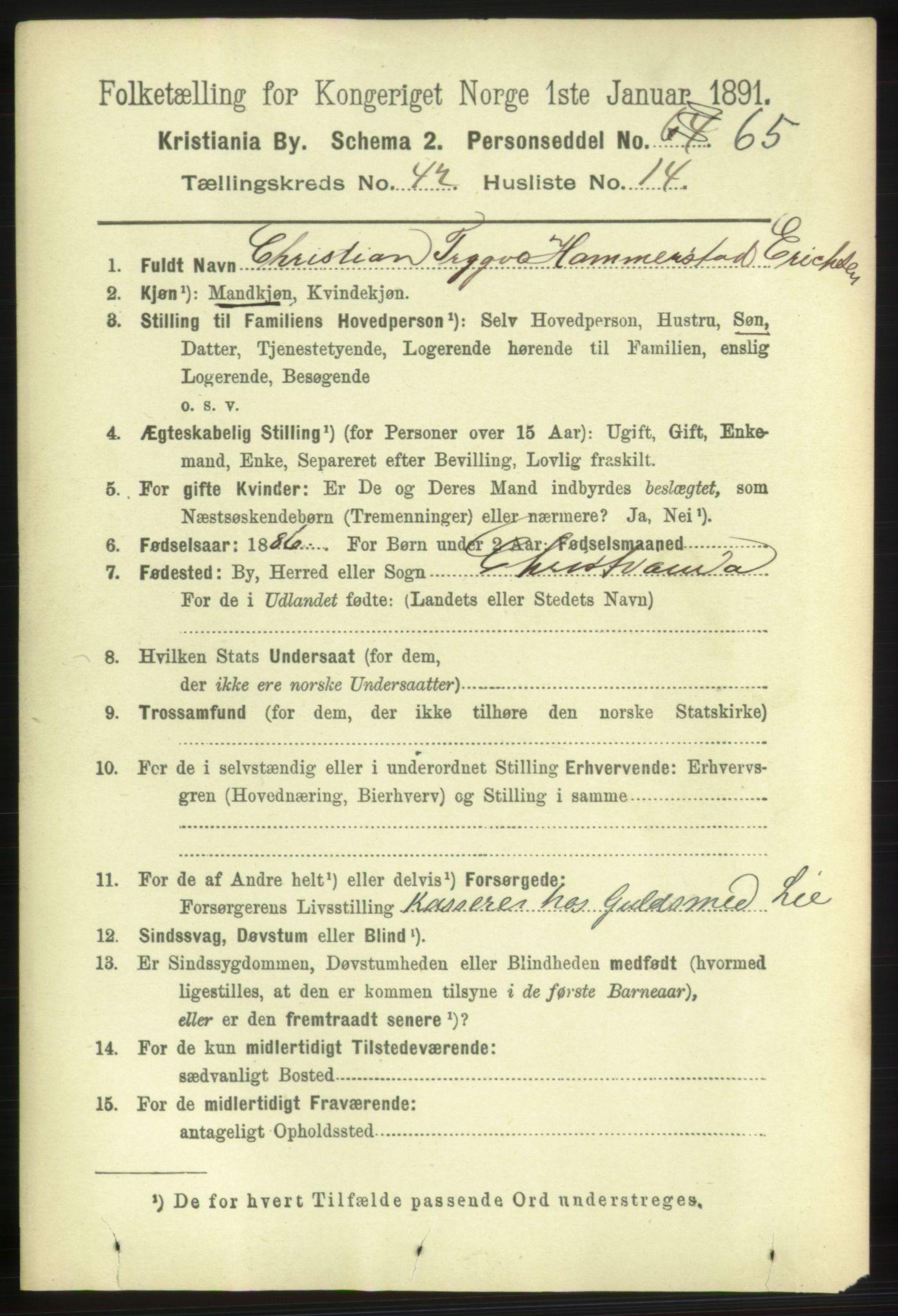 RA, 1891 census for 0301 Kristiania, 1891, p. 25492