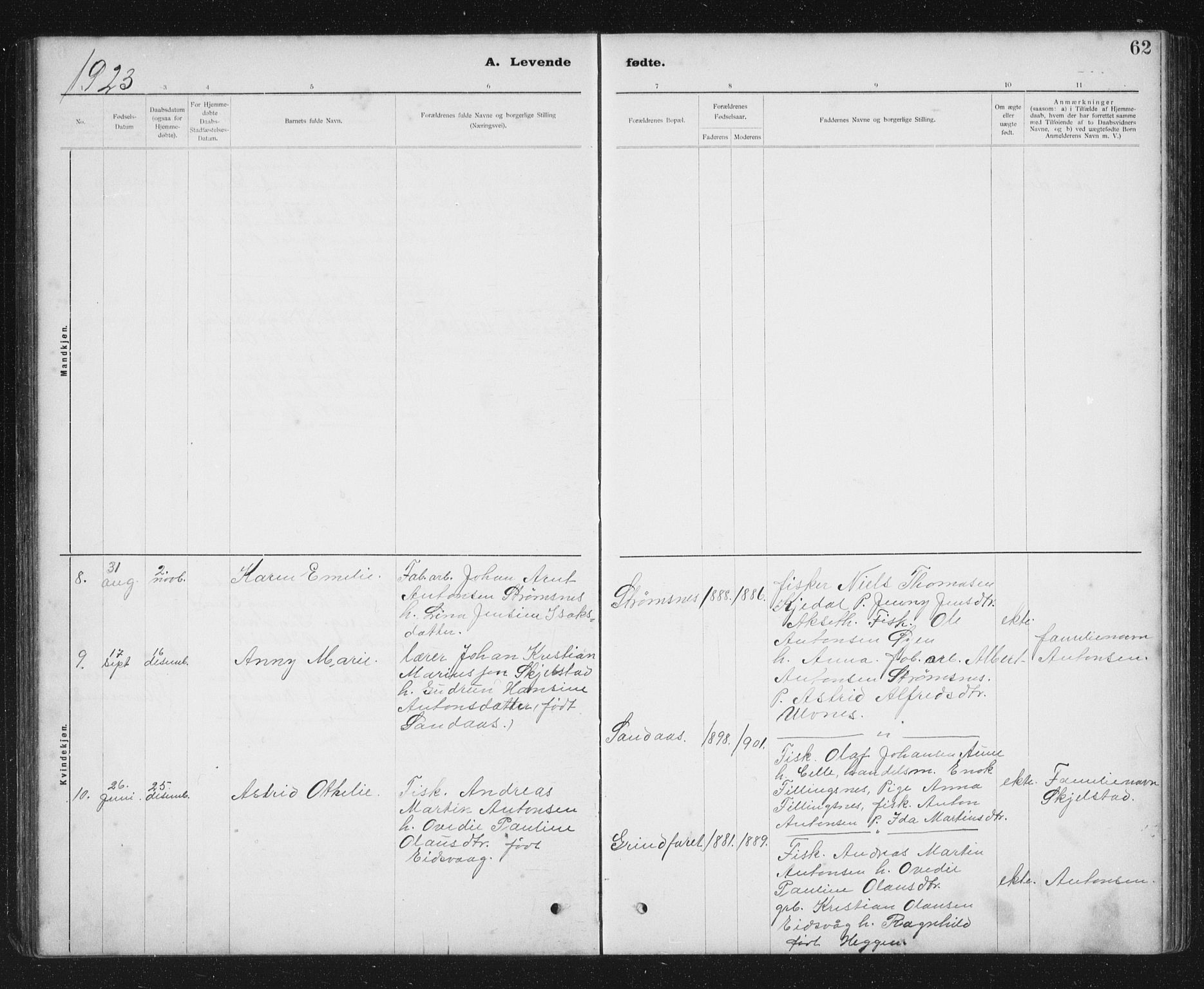 Ministerialprotokoller, klokkerbøker og fødselsregistre - Sør-Trøndelag, AV/SAT-A-1456/637/L0563: Parish register (copy) no. 637C04, 1899-1940, p. 62