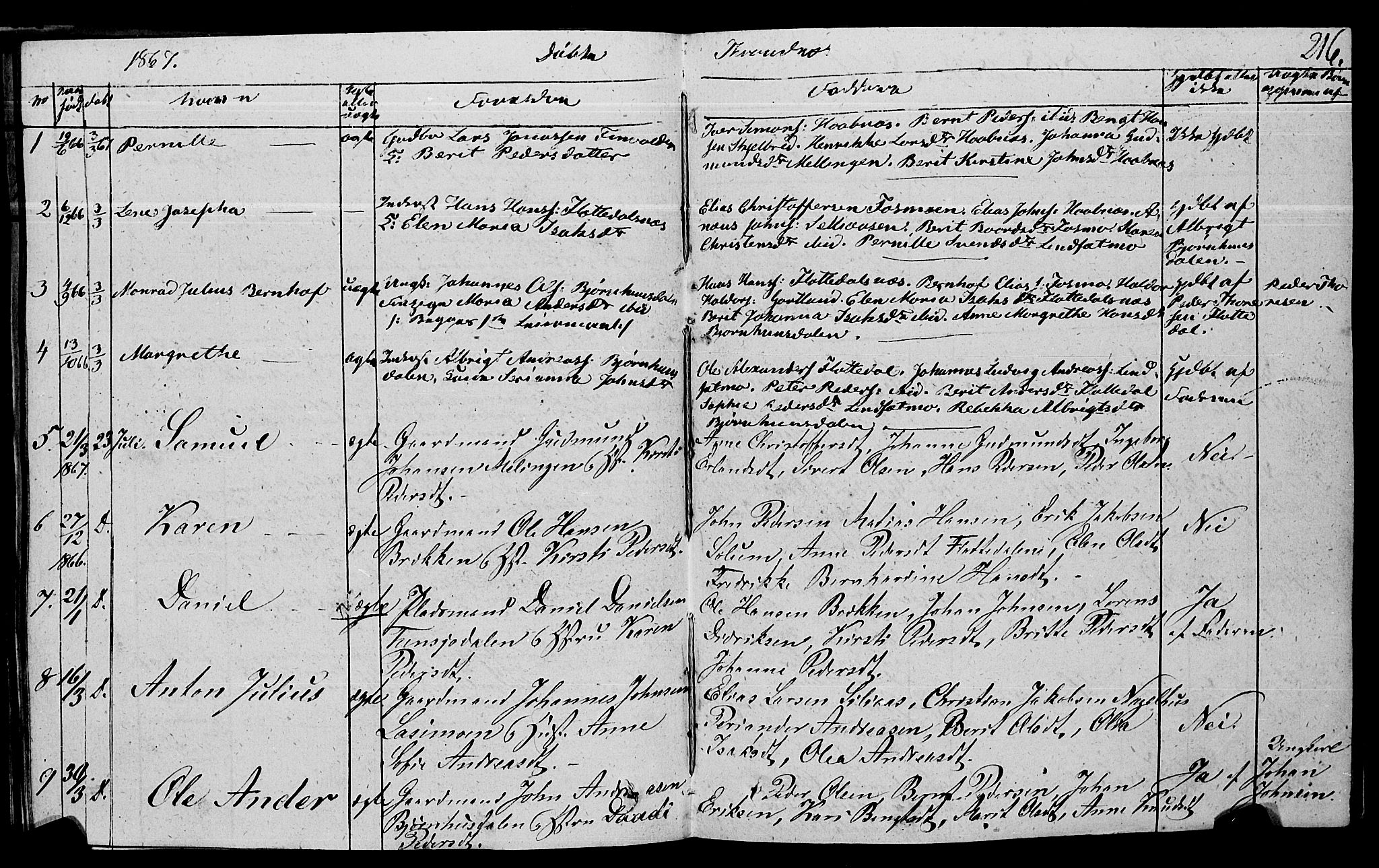 Ministerialprotokoller, klokkerbøker og fødselsregistre - Nord-Trøndelag, SAT/A-1458/762/L0538: Parish register (official) no. 762A02 /2, 1833-1879, p. 216