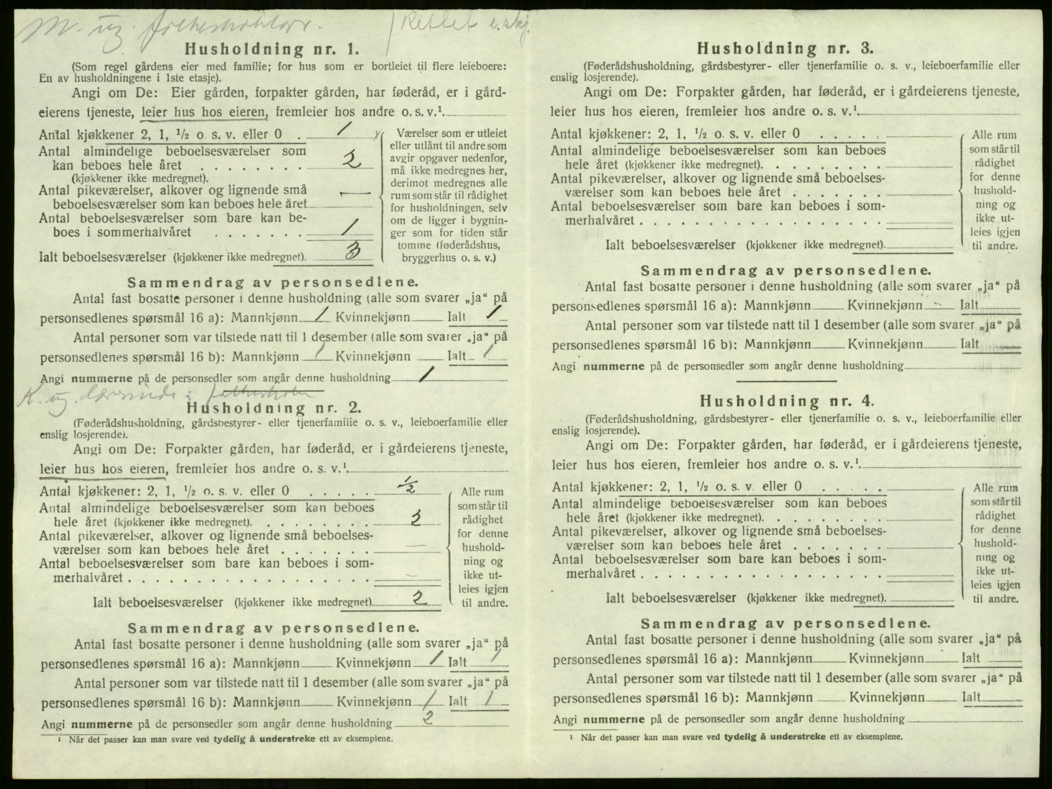 SAKO, 1920 census for Tyristrand, 1920, p. 252