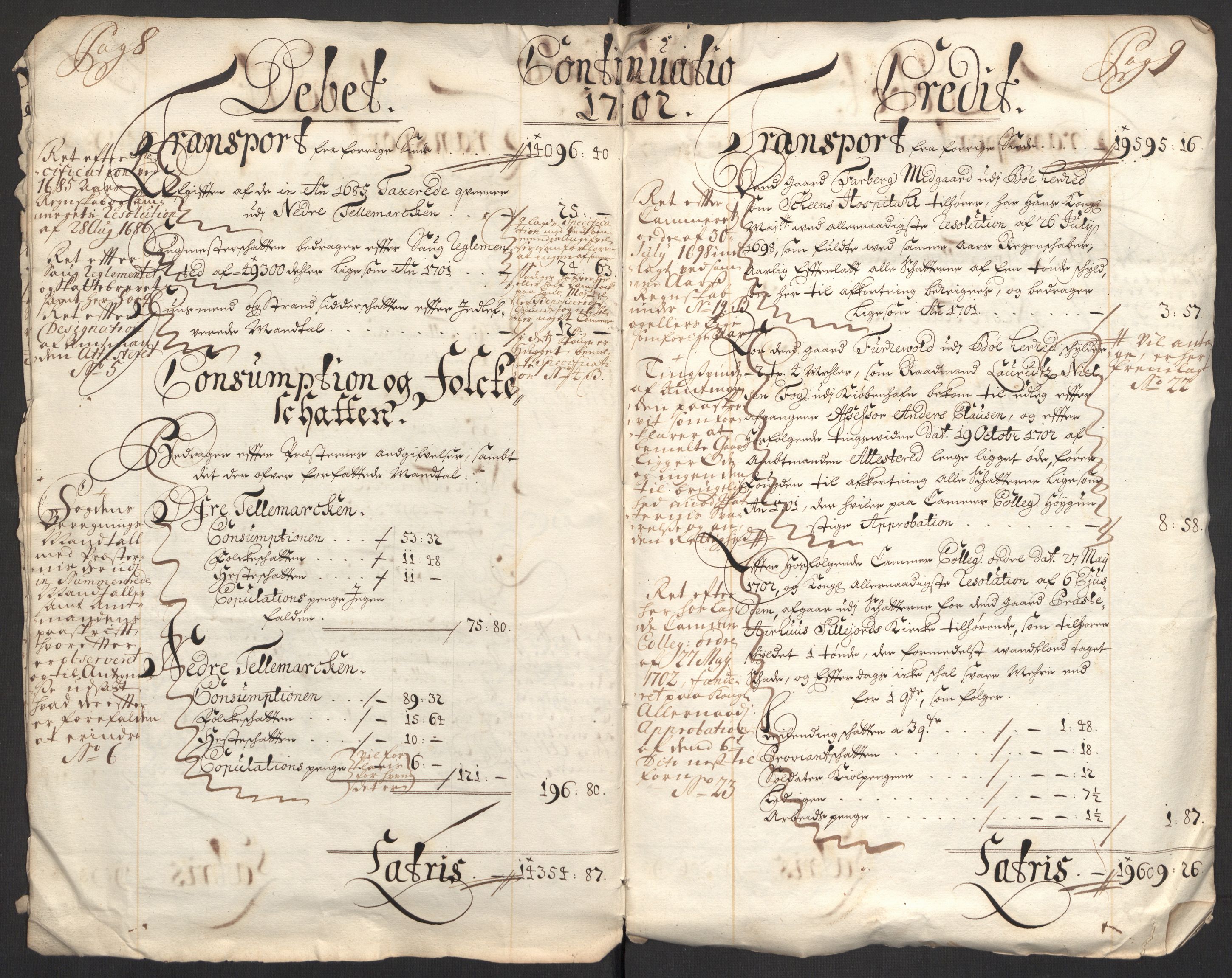 Rentekammeret inntil 1814, Reviderte regnskaper, Fogderegnskap, AV/RA-EA-4092/R36/L2106: Fogderegnskap Øvre og Nedre Telemark og Bamble, 1702, p. 7