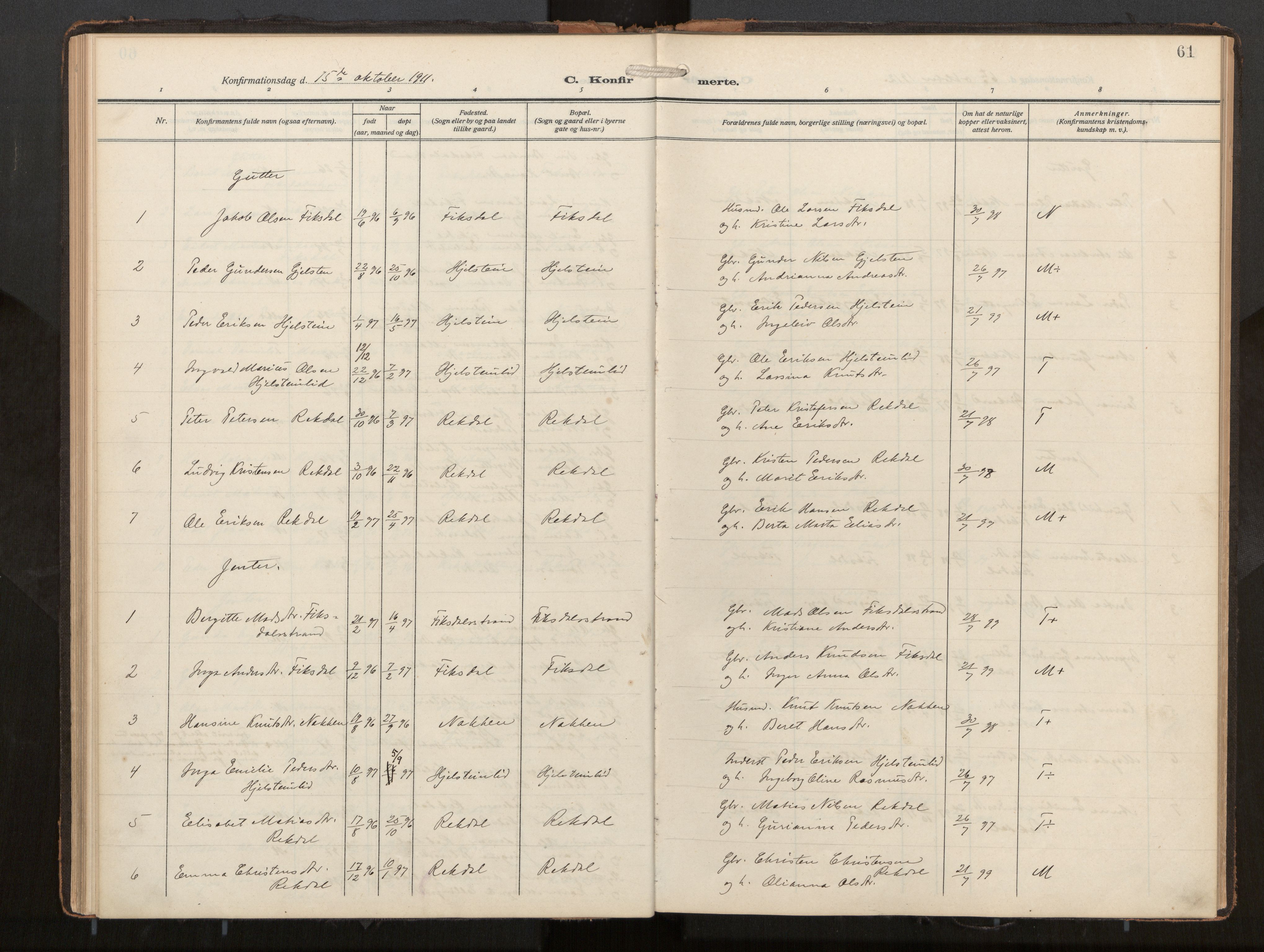 Ministerialprotokoller, klokkerbøker og fødselsregistre - Møre og Romsdal, AV/SAT-A-1454/540/L0540b: Parish register (official) no. 540A03, 1909-1932, p. 61