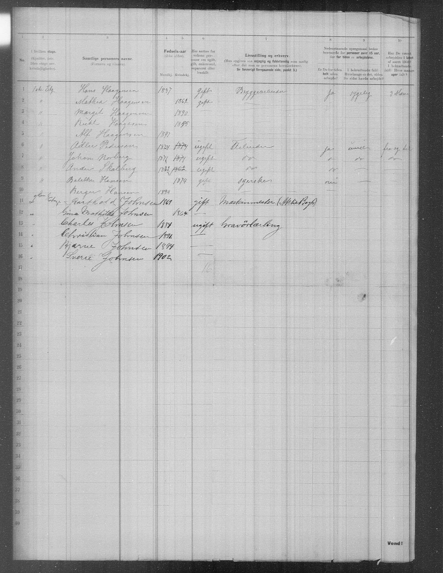 OBA, Municipal Census 1902 for Kristiania, 1902, p. 2219