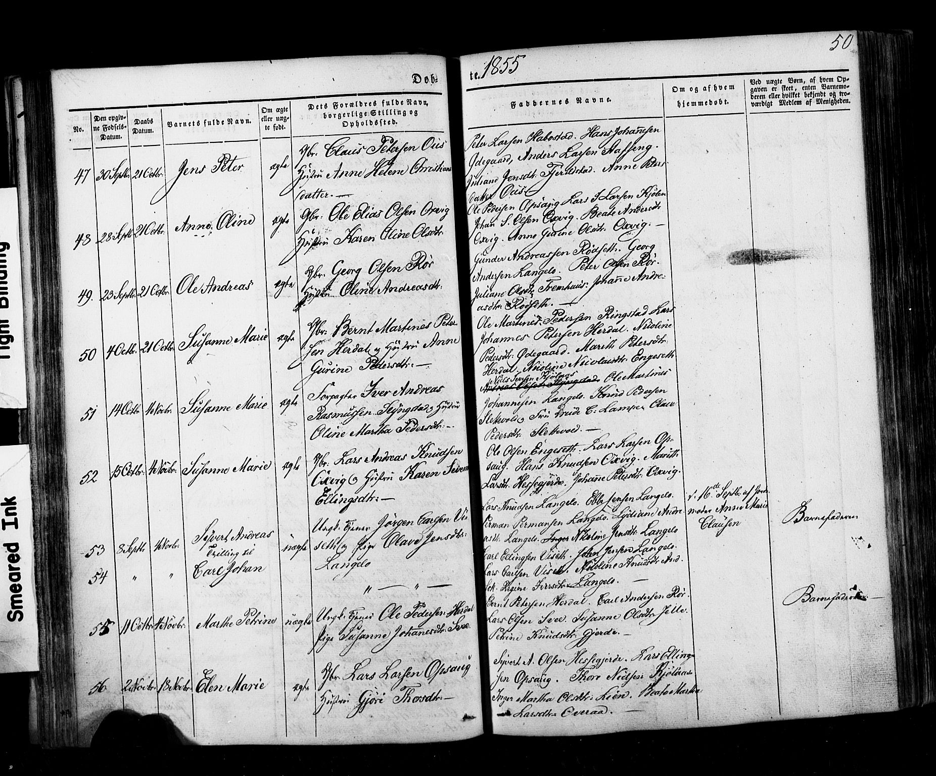 Ministerialprotokoller, klokkerbøker og fødselsregistre - Møre og Romsdal, AV/SAT-A-1454/520/L0275: Parish register (official) no. 520A05, 1844-1881, p. 50