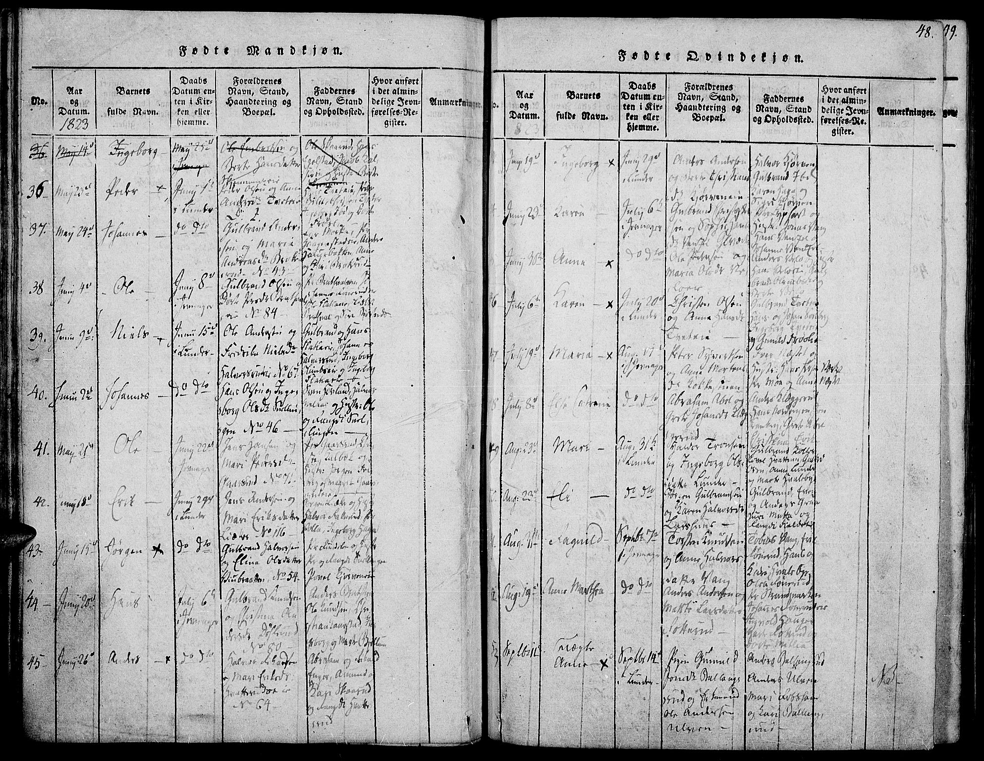 Jevnaker prestekontor, SAH/PREST-116/H/Ha/Haa/L0005: Parish register (official) no. 5, 1815-1837, p. 48