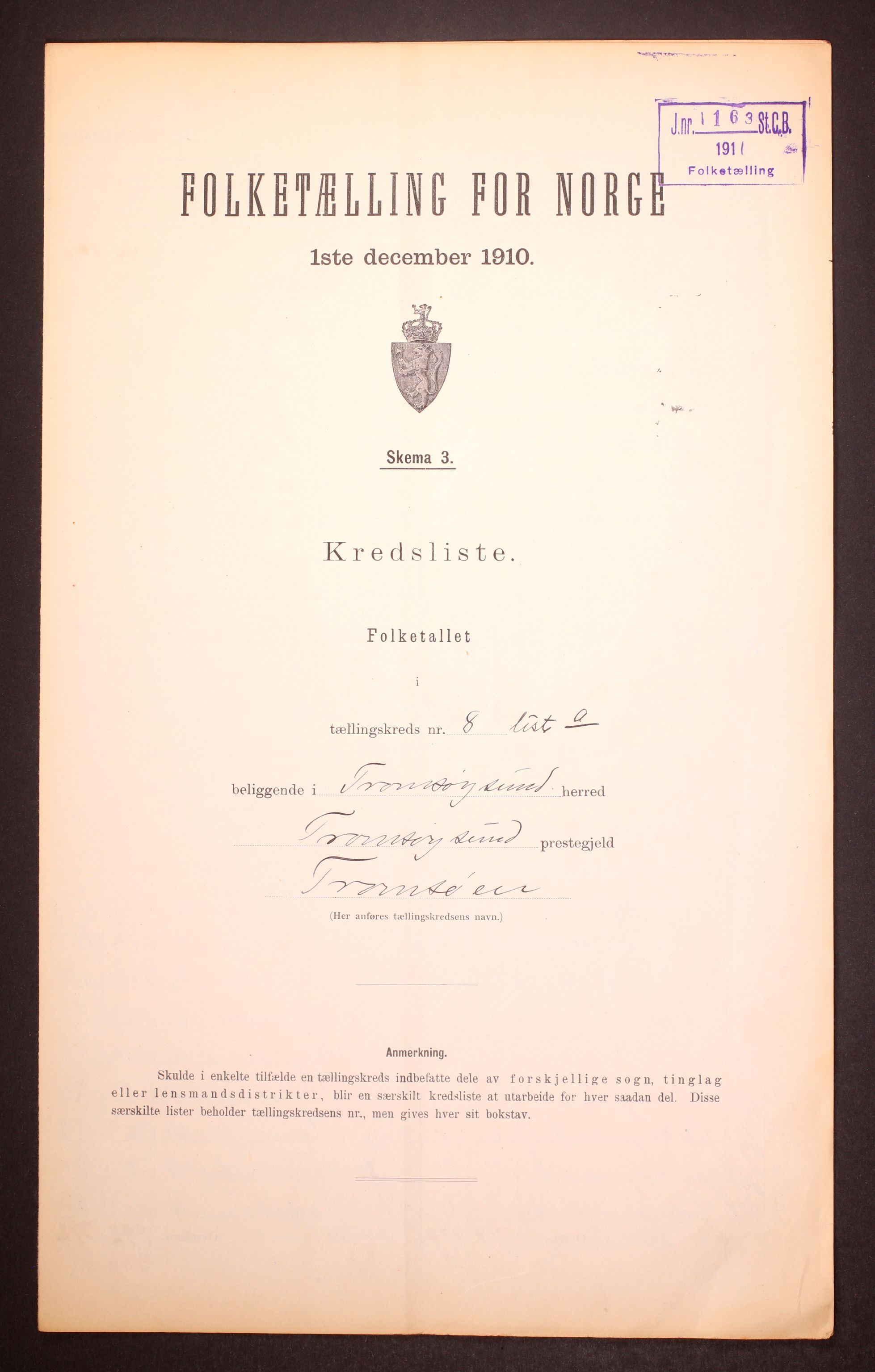 RA, 1910 census for Tromsøysund, 1910, p. 33