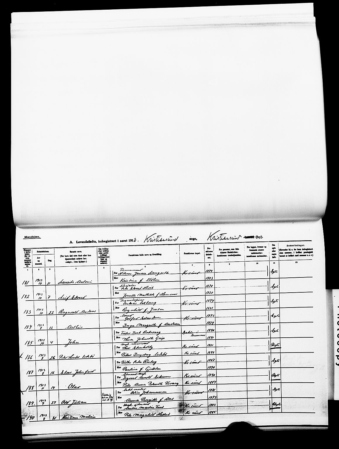 Ministerialprotokoller, klokkerbøker og fødselsregistre - Møre og Romsdal, AV/SAT-A-1454/572/L0861: Parish register (official) no. 572D05, 1913-1920