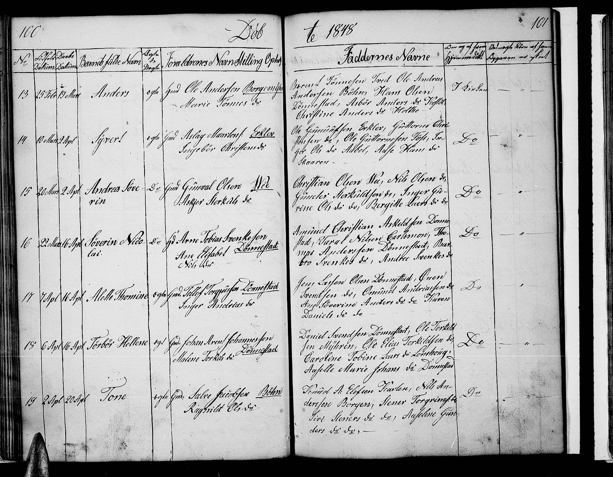 Tveit sokneprestkontor, AV/SAK-1111-0043/F/Fb/L0002: Parish register (copy) no. B 2, 1835-1854, p. 100-101