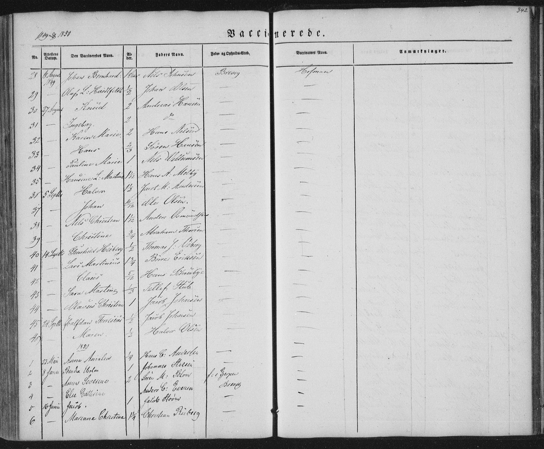 Brevik kirkebøker, SAKO/A-255/F/Fa/L0005: Parish register (official) no. 5, 1847-1865, p. 342