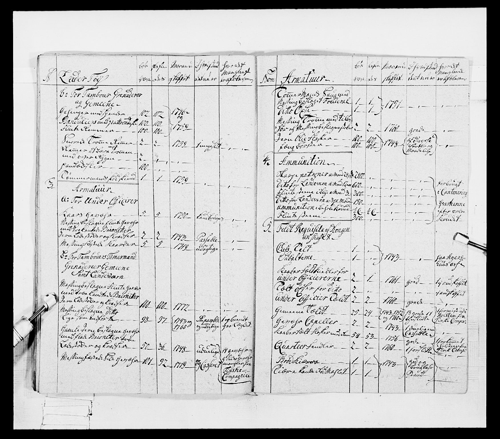 Generalitets- og kommissariatskollegiet, Det kongelige norske kommissariatskollegium, AV/RA-EA-5420/E/Eh/L0054: 2. Smålenske nasjonale infanteriregiment, 1769-1776, p. 167