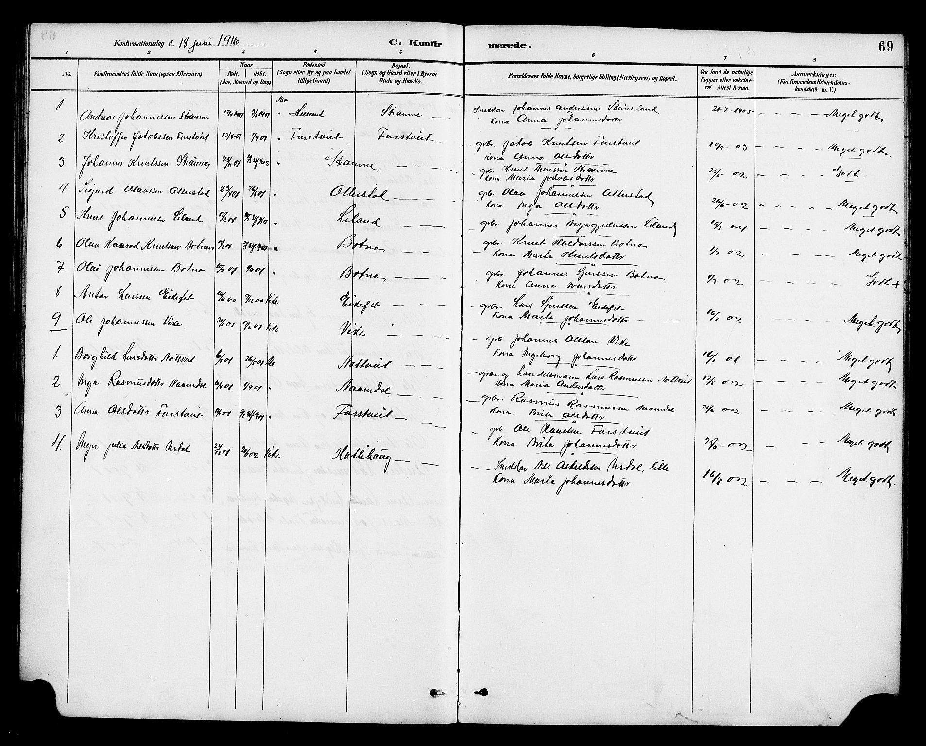 Osterfjorden Soknepresembete, SAB/A-77301: Parish register (copy) no. B 2, 1891-1922, p. 69
