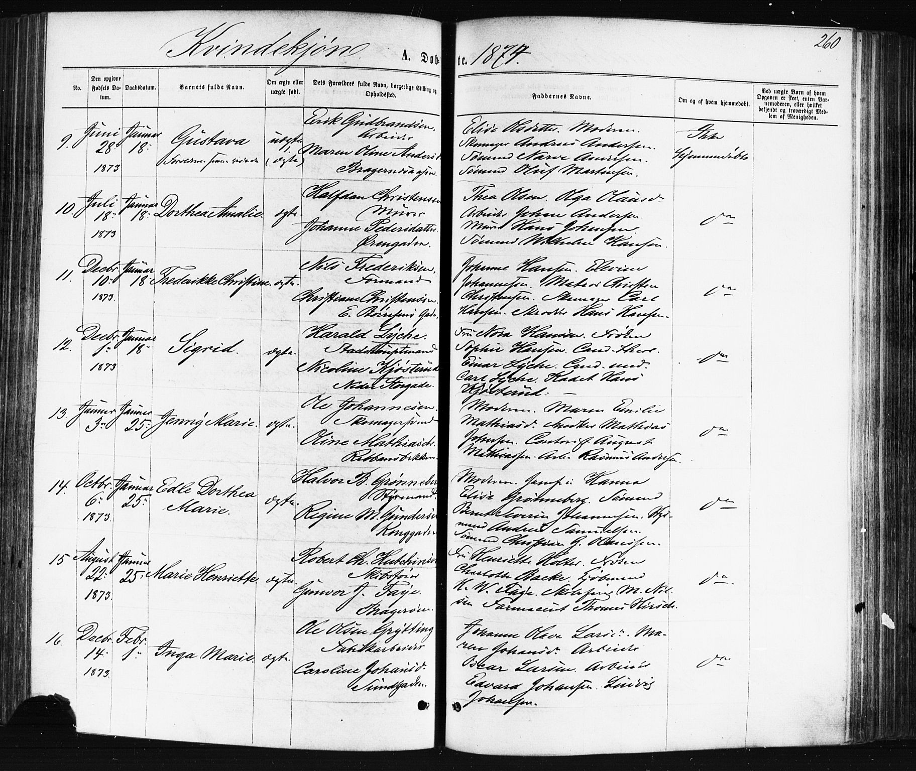 Bragernes kirkebøker, AV/SAKO-A-6/F/Fb/L0004: Parish register (official) no. II 4, 1869-1875, p. 260