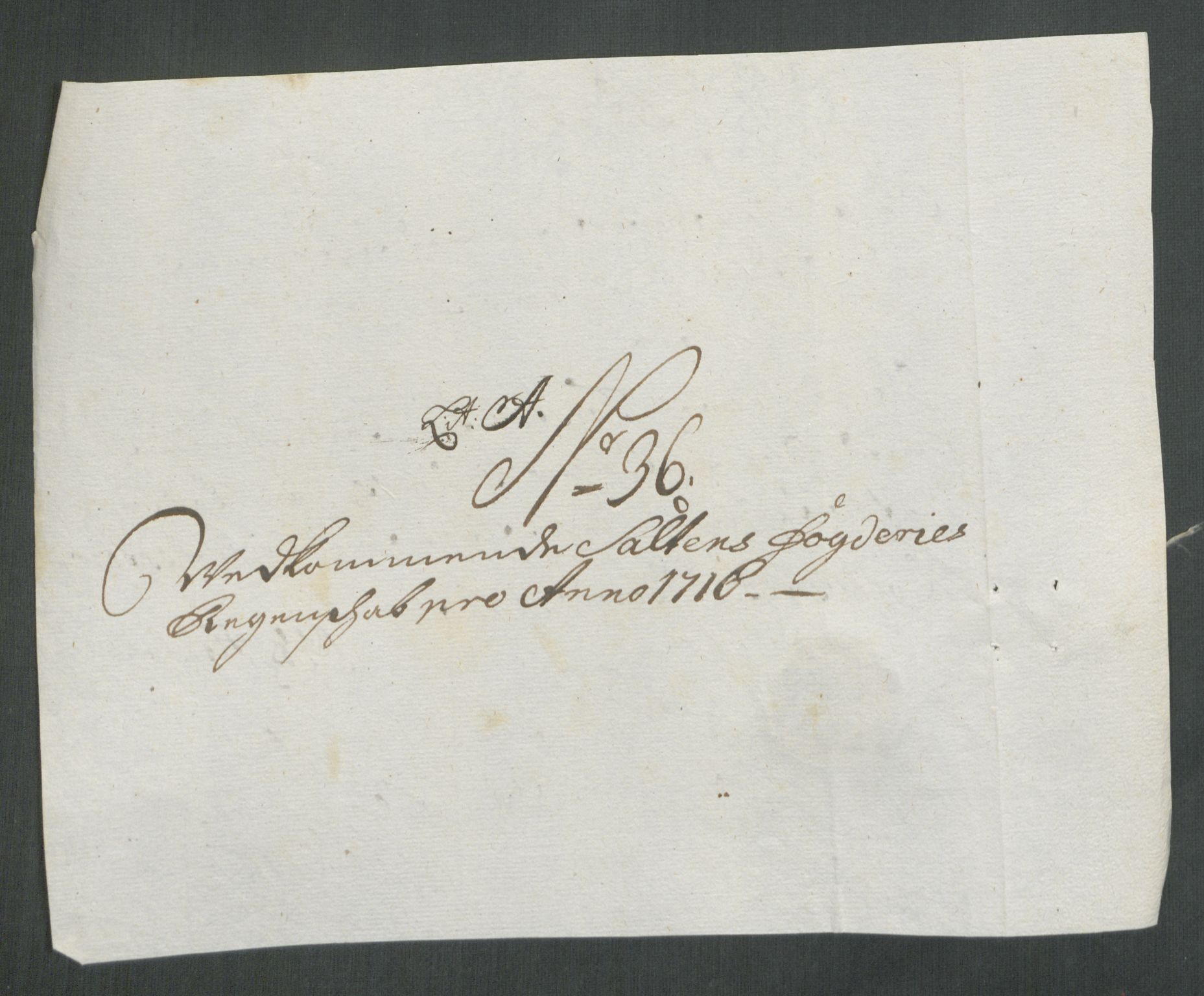 Rentekammeret inntil 1814, Reviderte regnskaper, Fogderegnskap, AV/RA-EA-4092/R66/L4586: Fogderegnskap Salten, 1716, p. 238